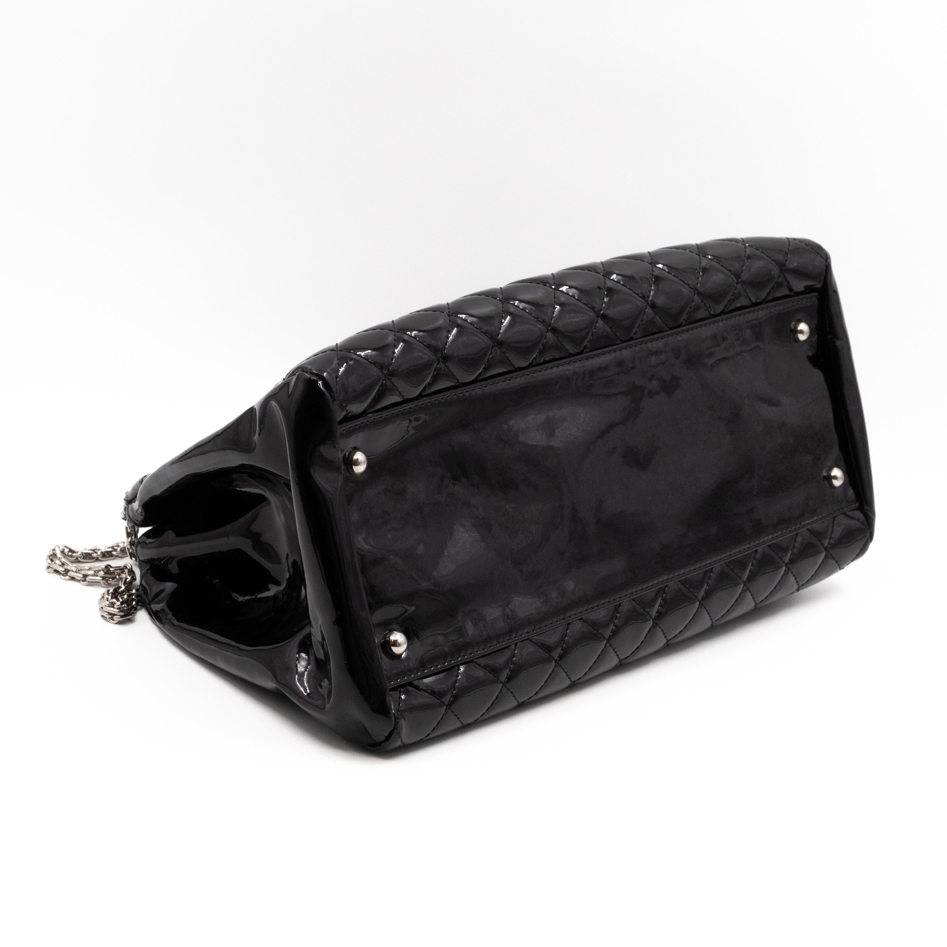 Large Mademoiselle Bowling Bag Black Patent Leather