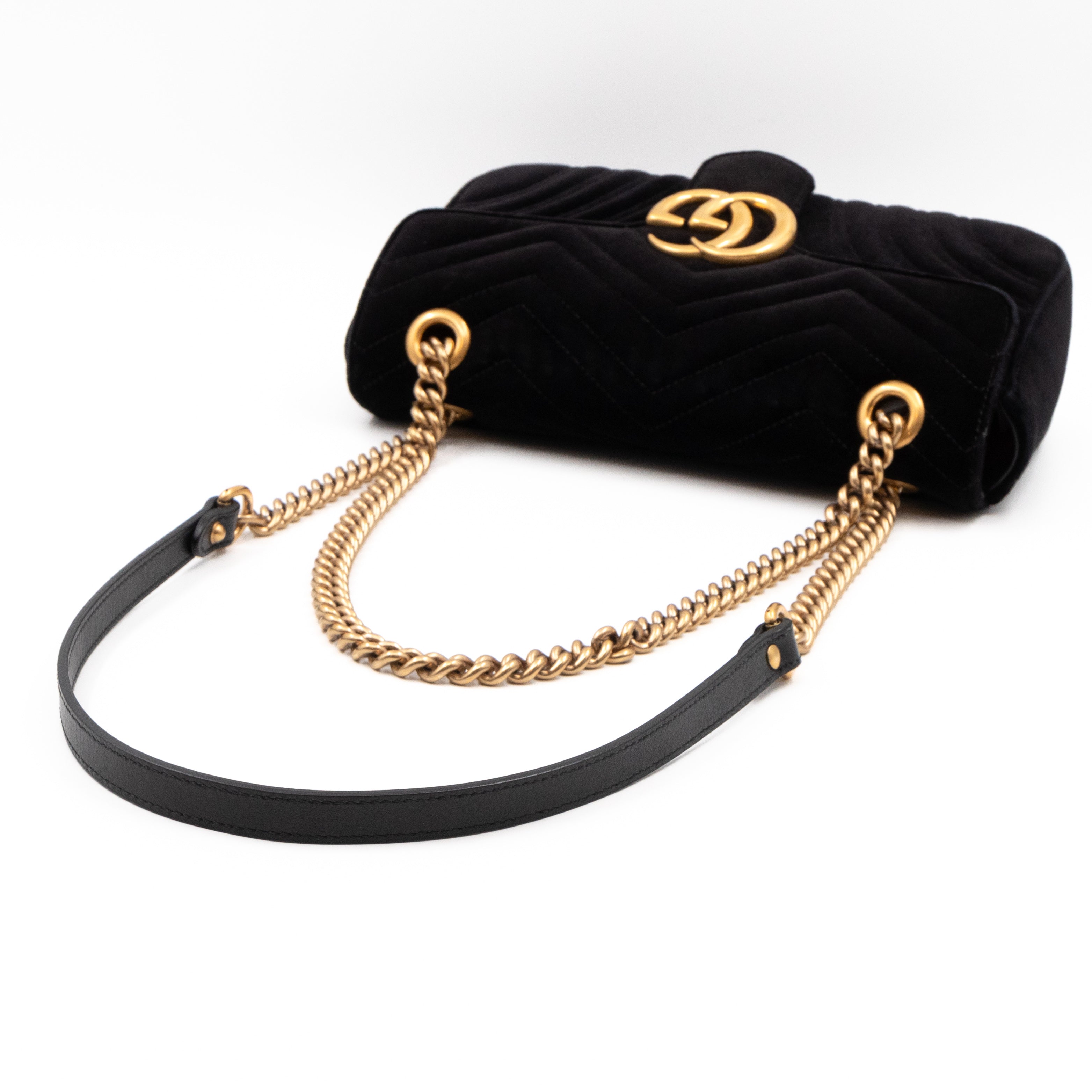 GG Marmont Small Black Velvet