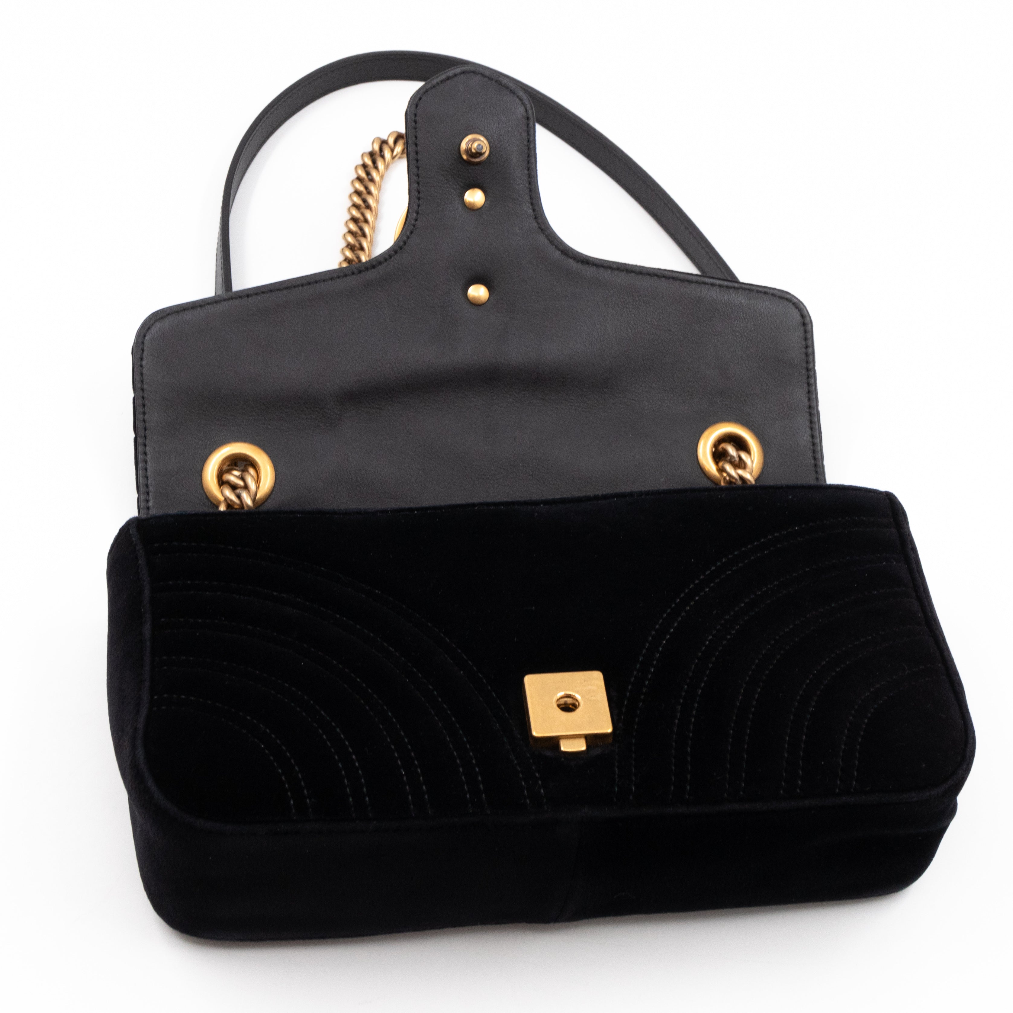 GG Marmont Small Black Velvet