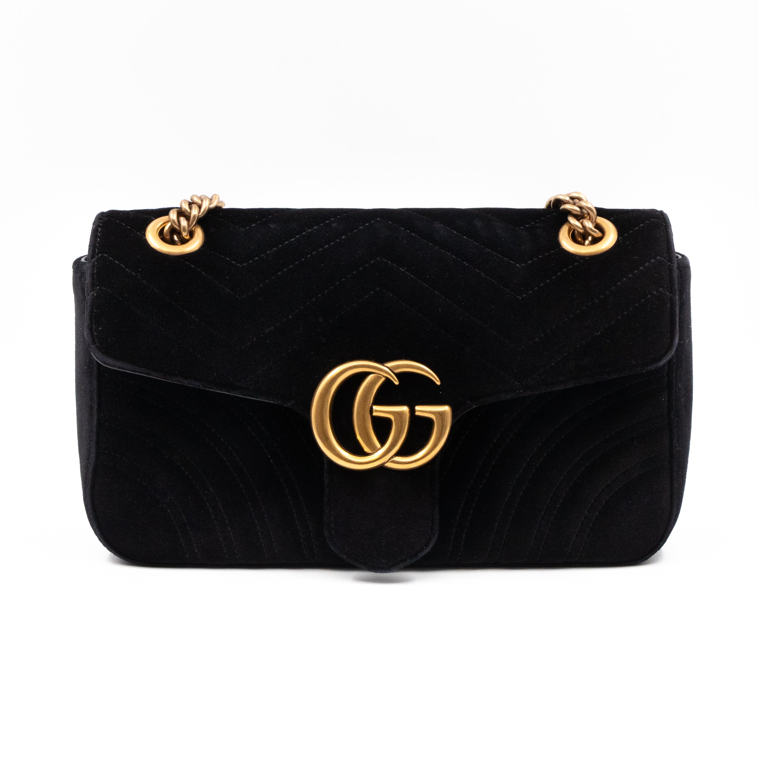 GG Marmont Small Black Velvet