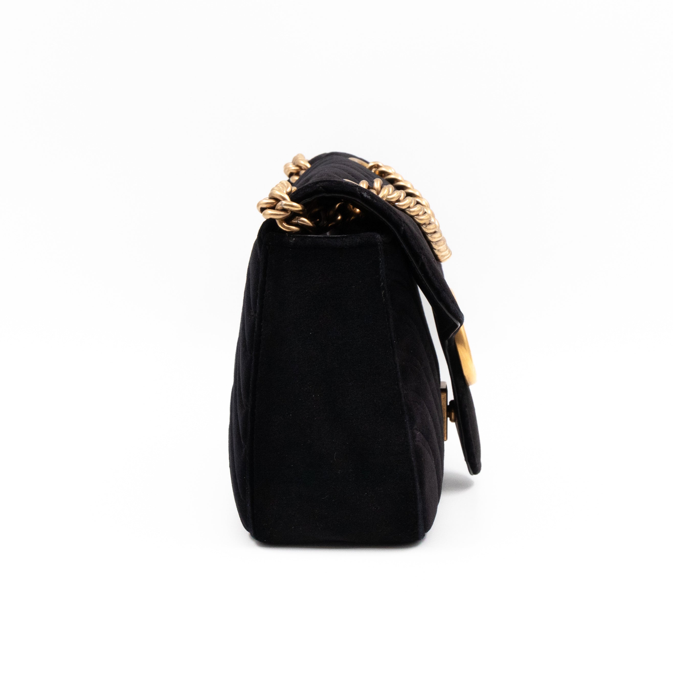 GG Marmont Small Black Velvet