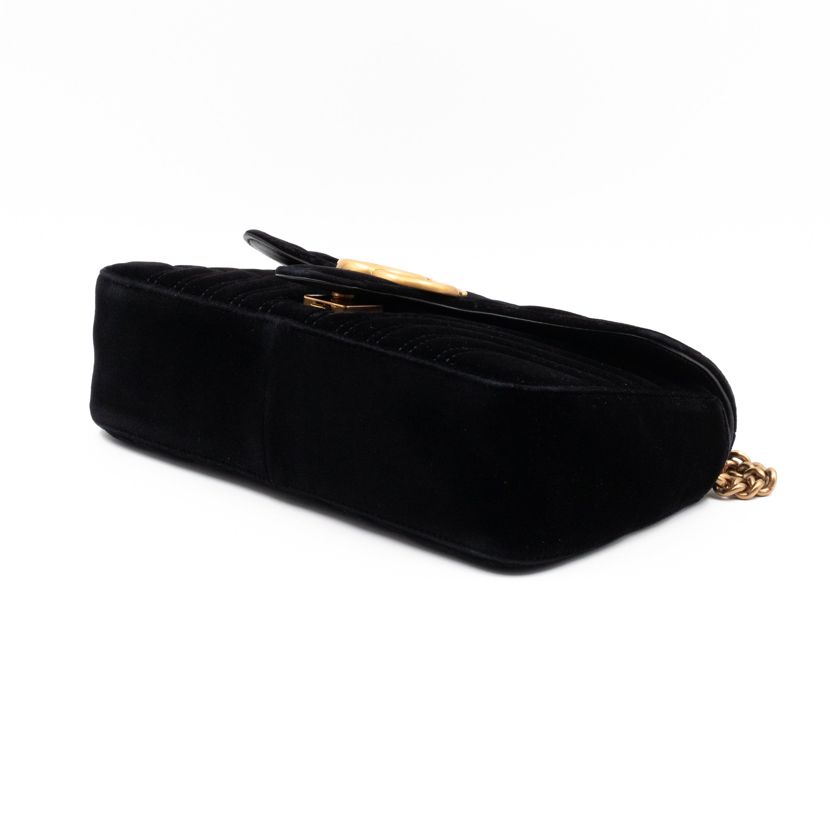 GG Marmont Small Black Velvet