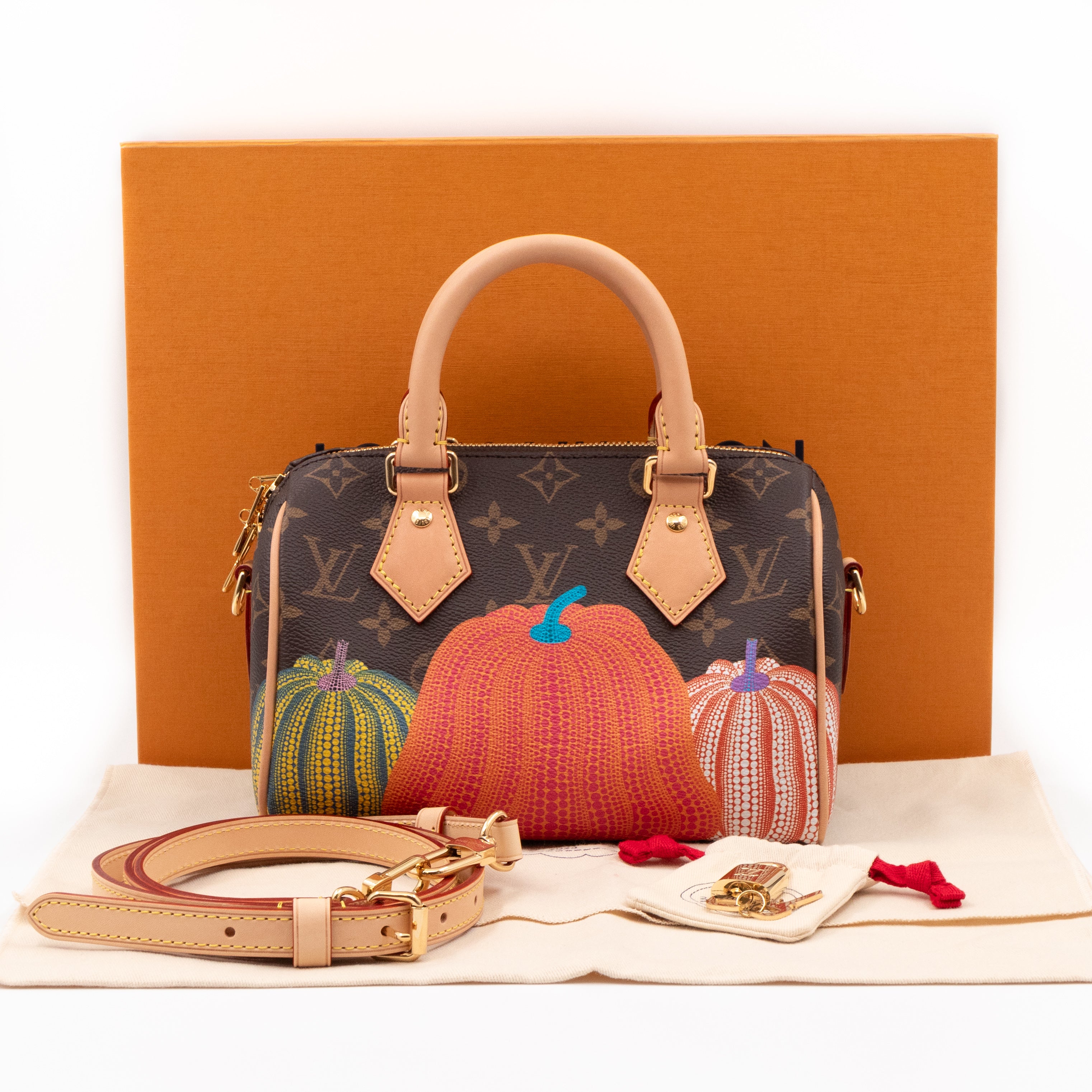 Louis Vuitton LV x YK Speedy Bandouliere 20 Pumpkin Print