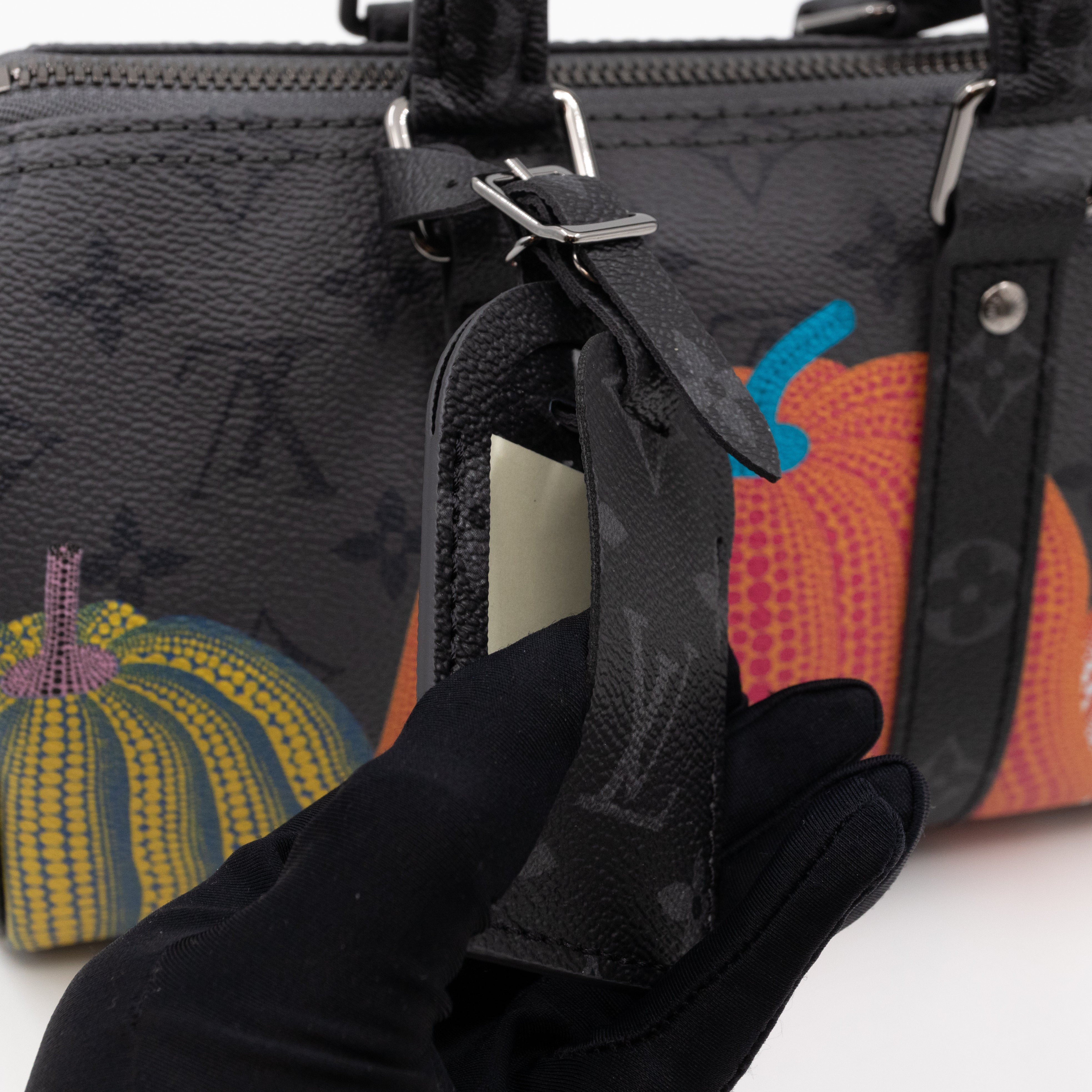 Keepall 25 Bandouliere LV x YK Monogram Eclipse Reverse Pumpkin