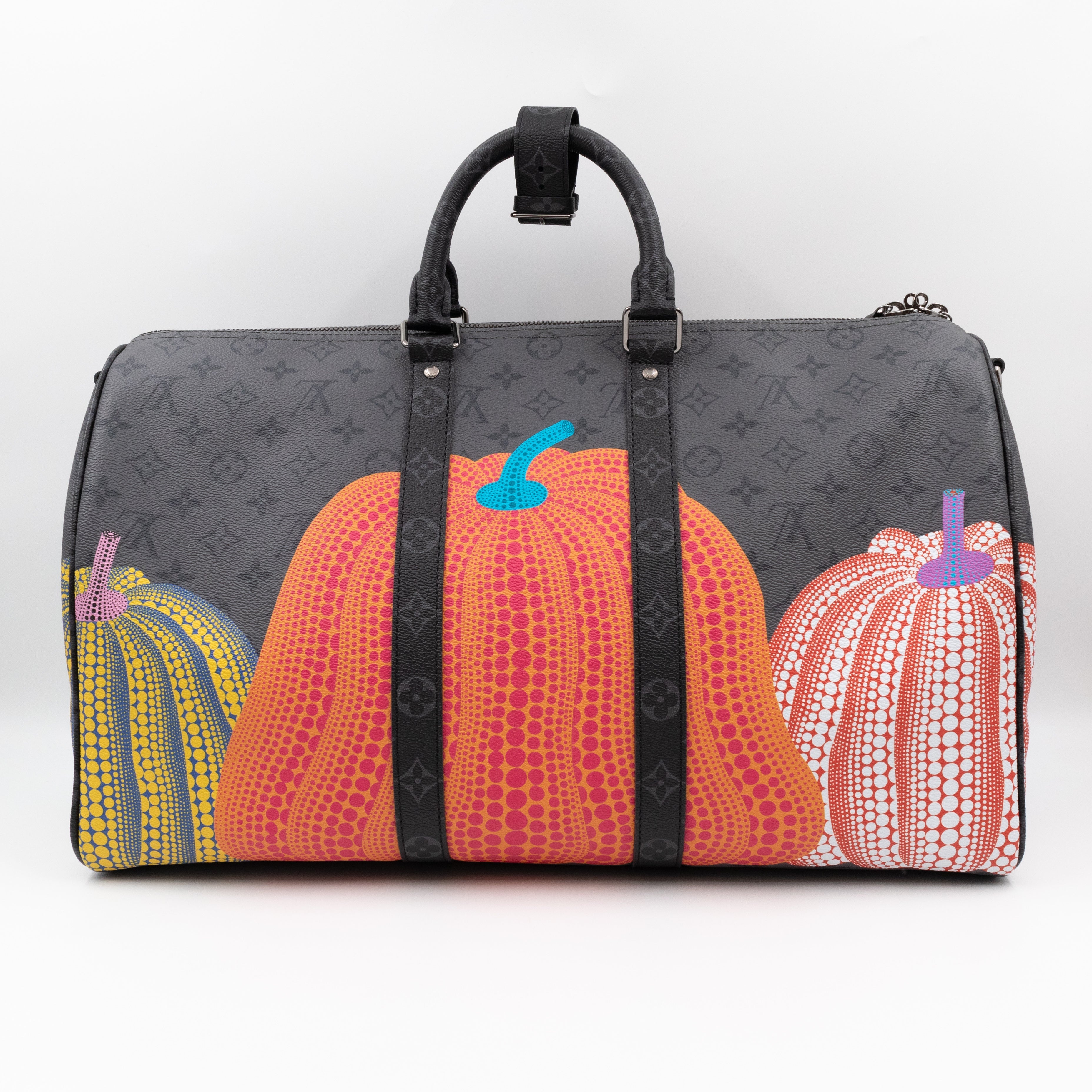 Keepall 45 Bandouliere LV x YK Monogram Eclipse Reverse Pumpkin