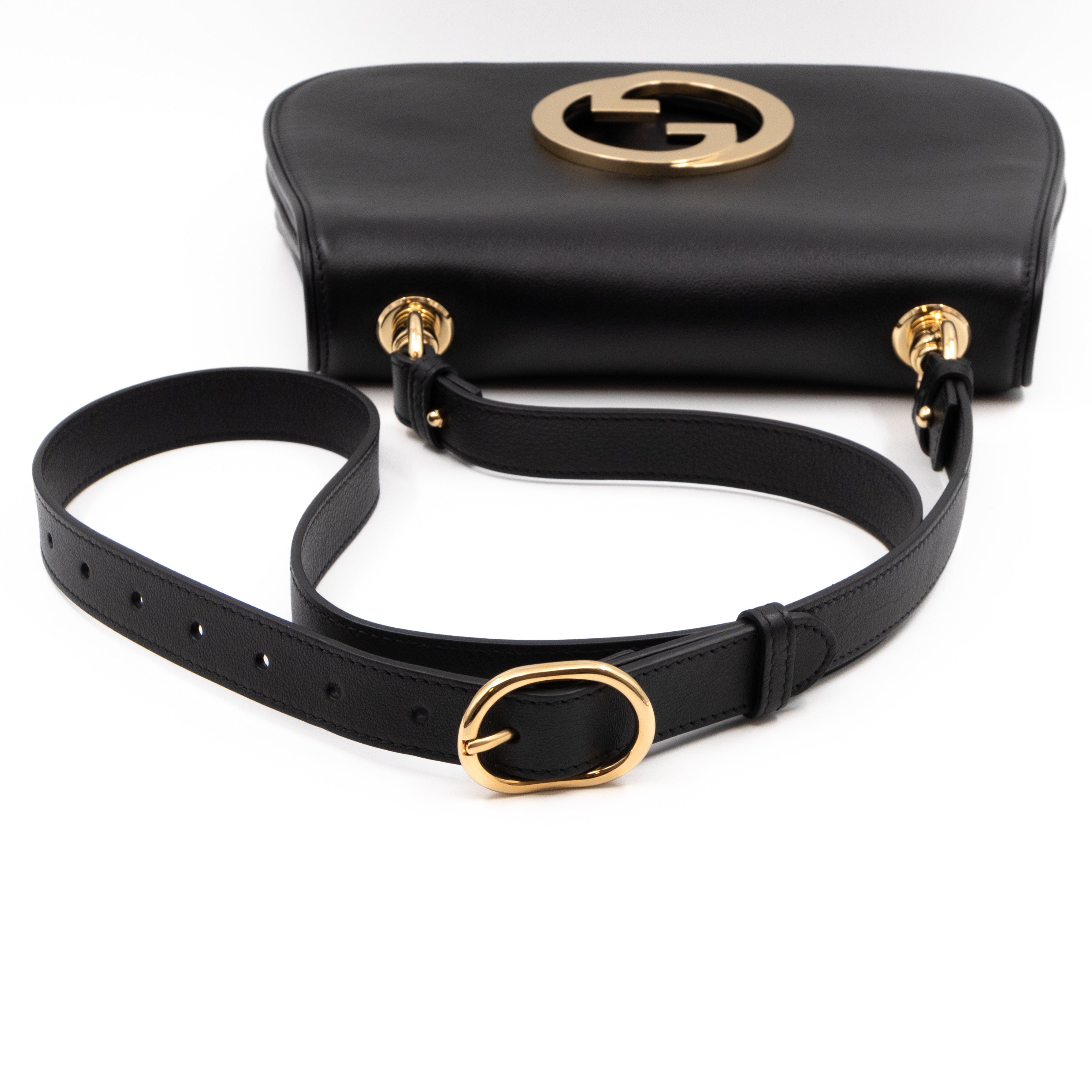 Blondie Medium Top Handle Bag Black Leather