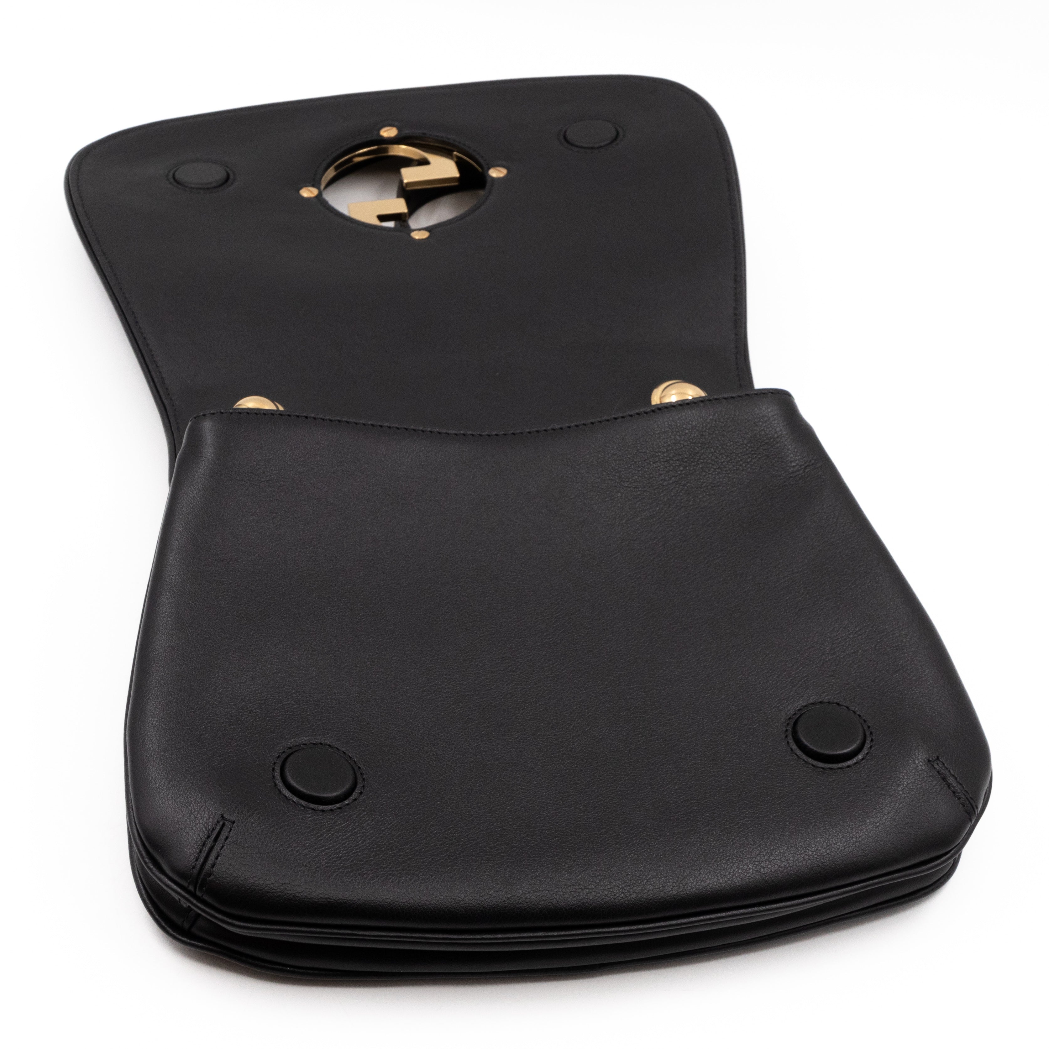 Blondie Medium Top Handle Bag Black Leather