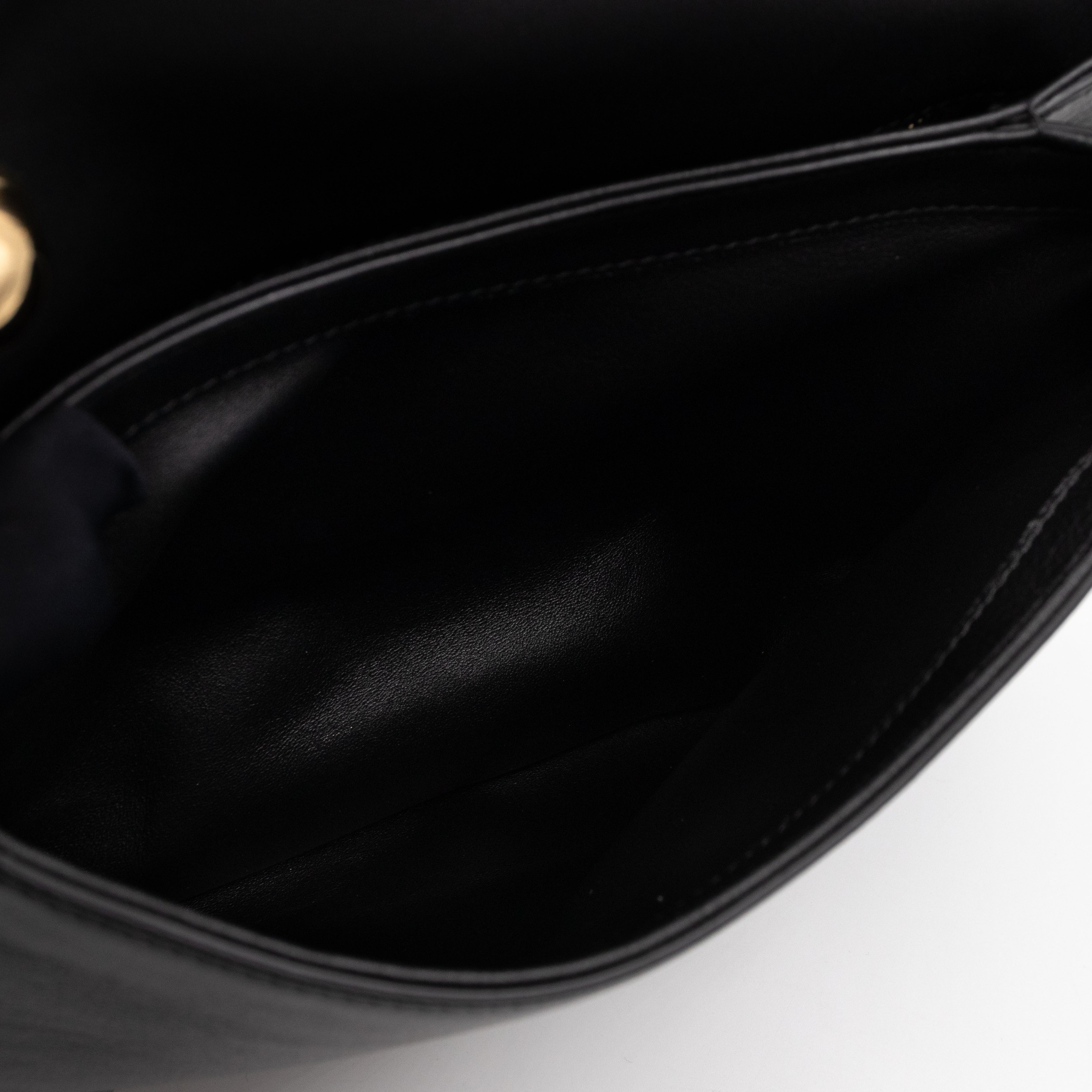 Blondie Medium Top Handle Bag Black Leather