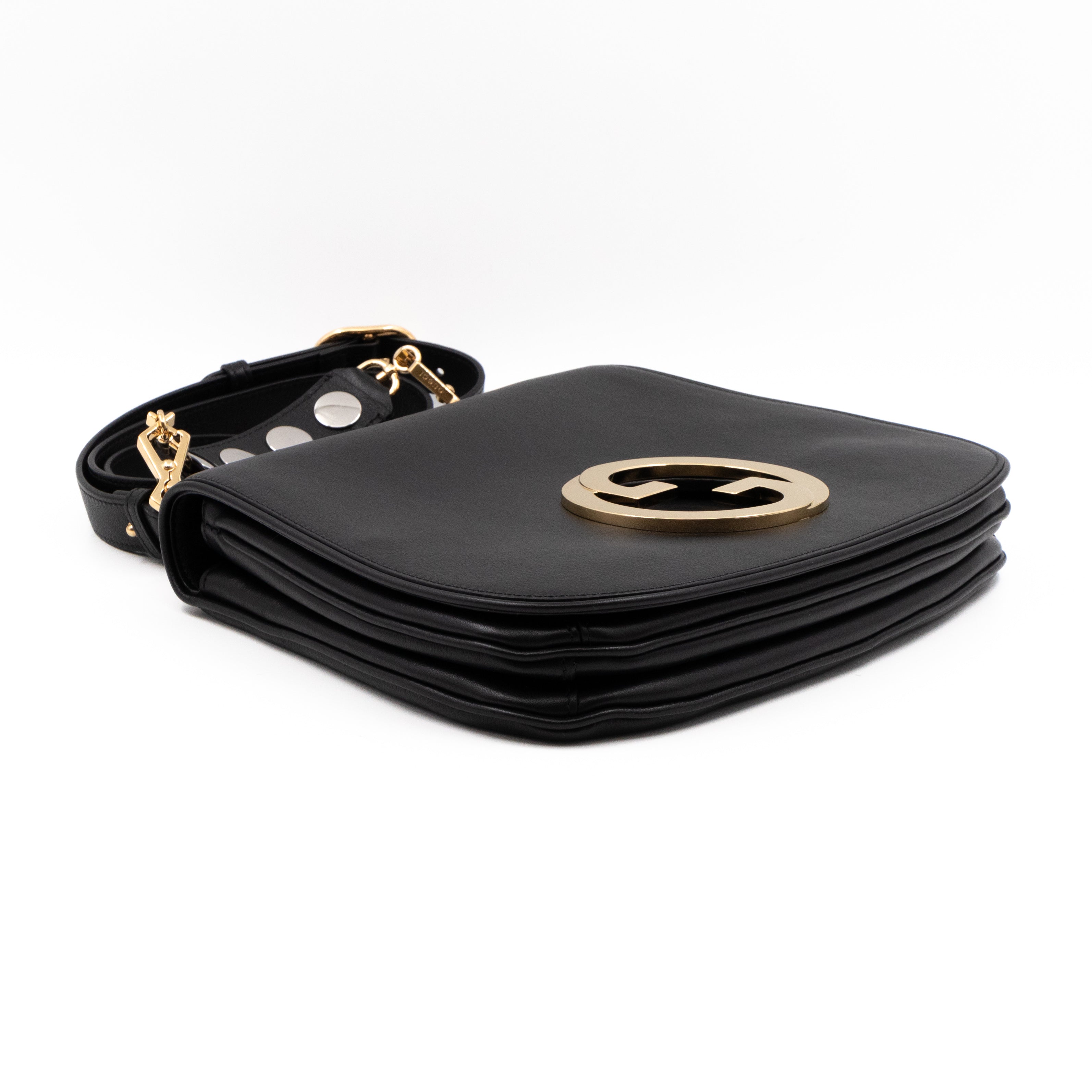 Blondie Medium Top Handle Bag Black Leather