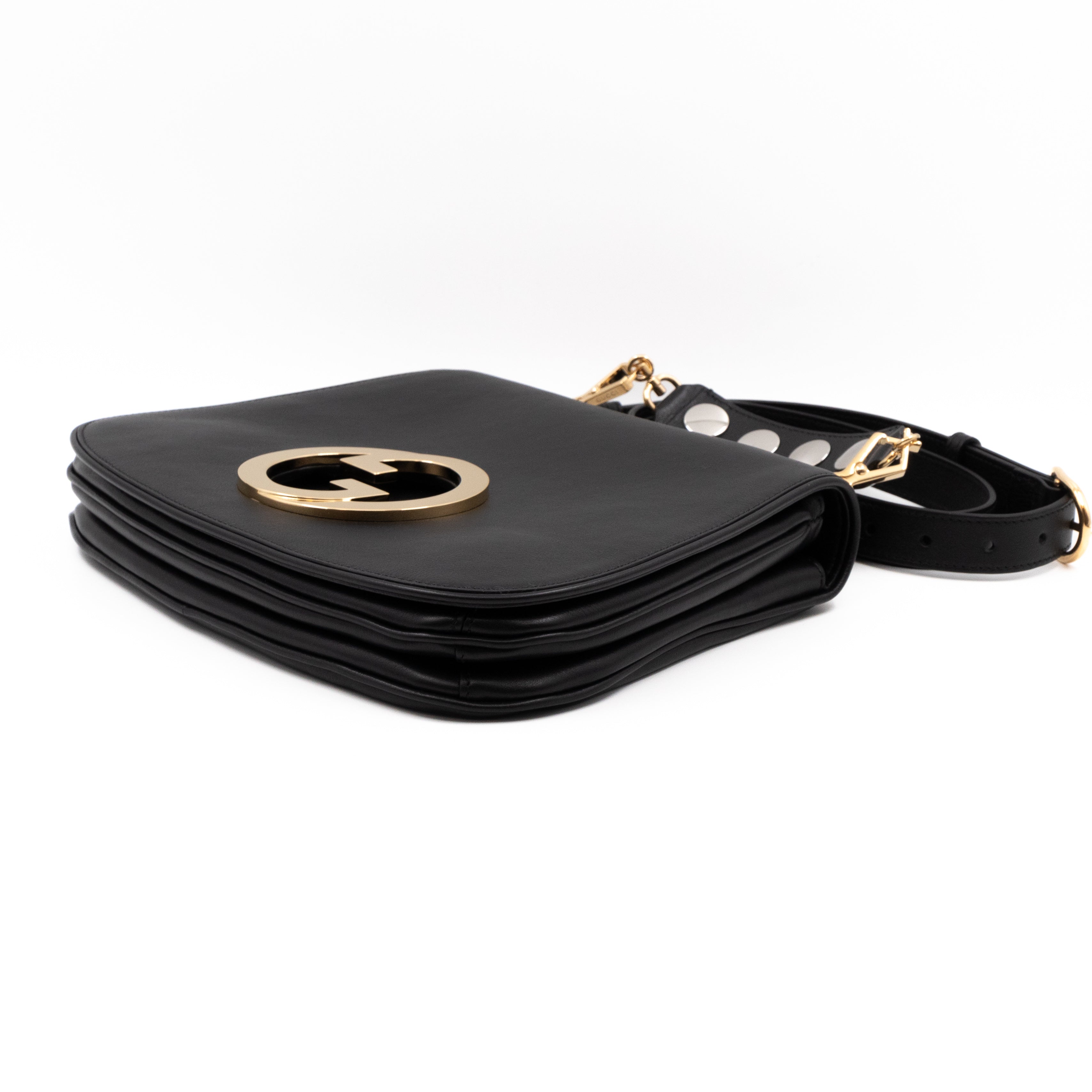 Blondie Medium Top Handle Bag Black Leather