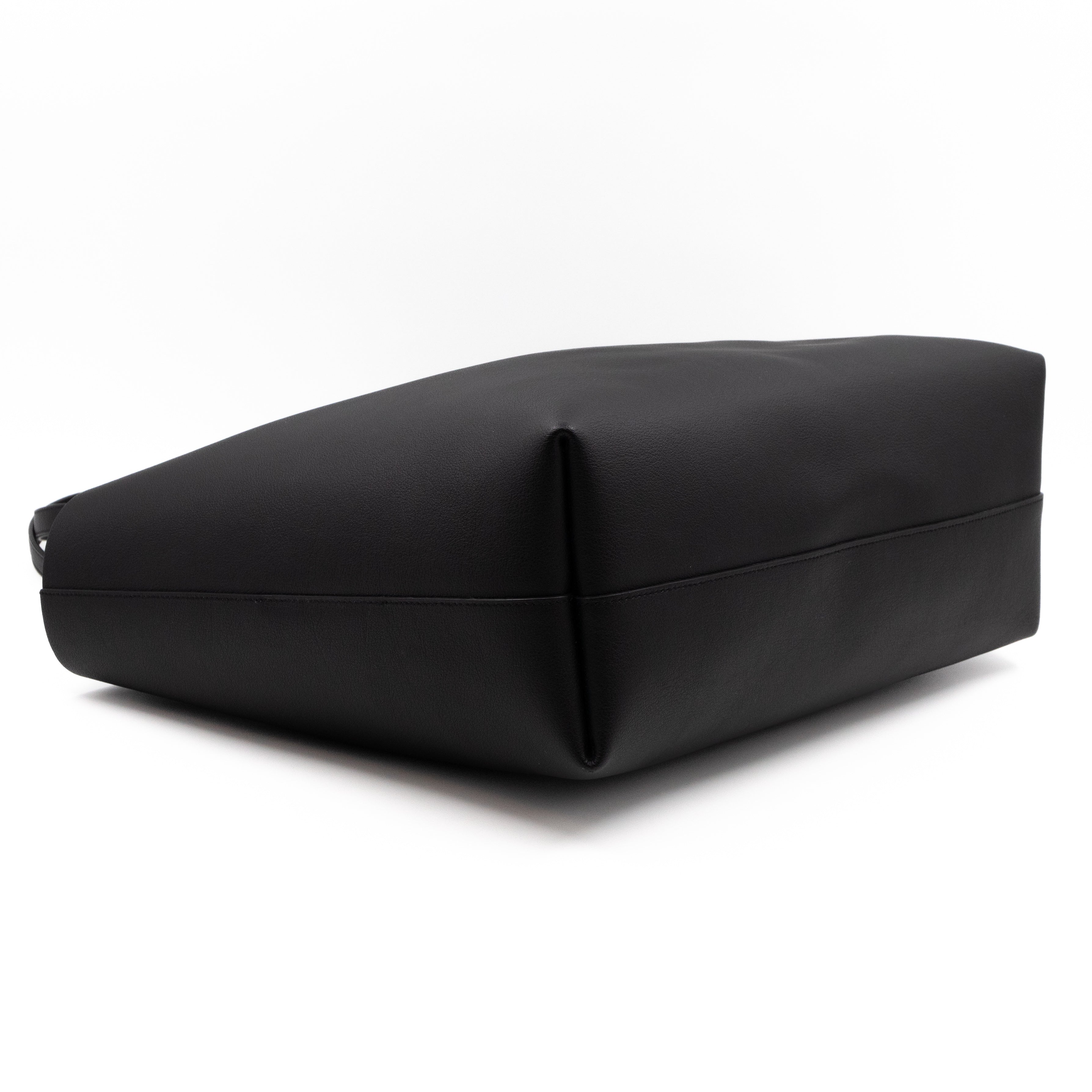 Shopping Tote Bag Black Leather