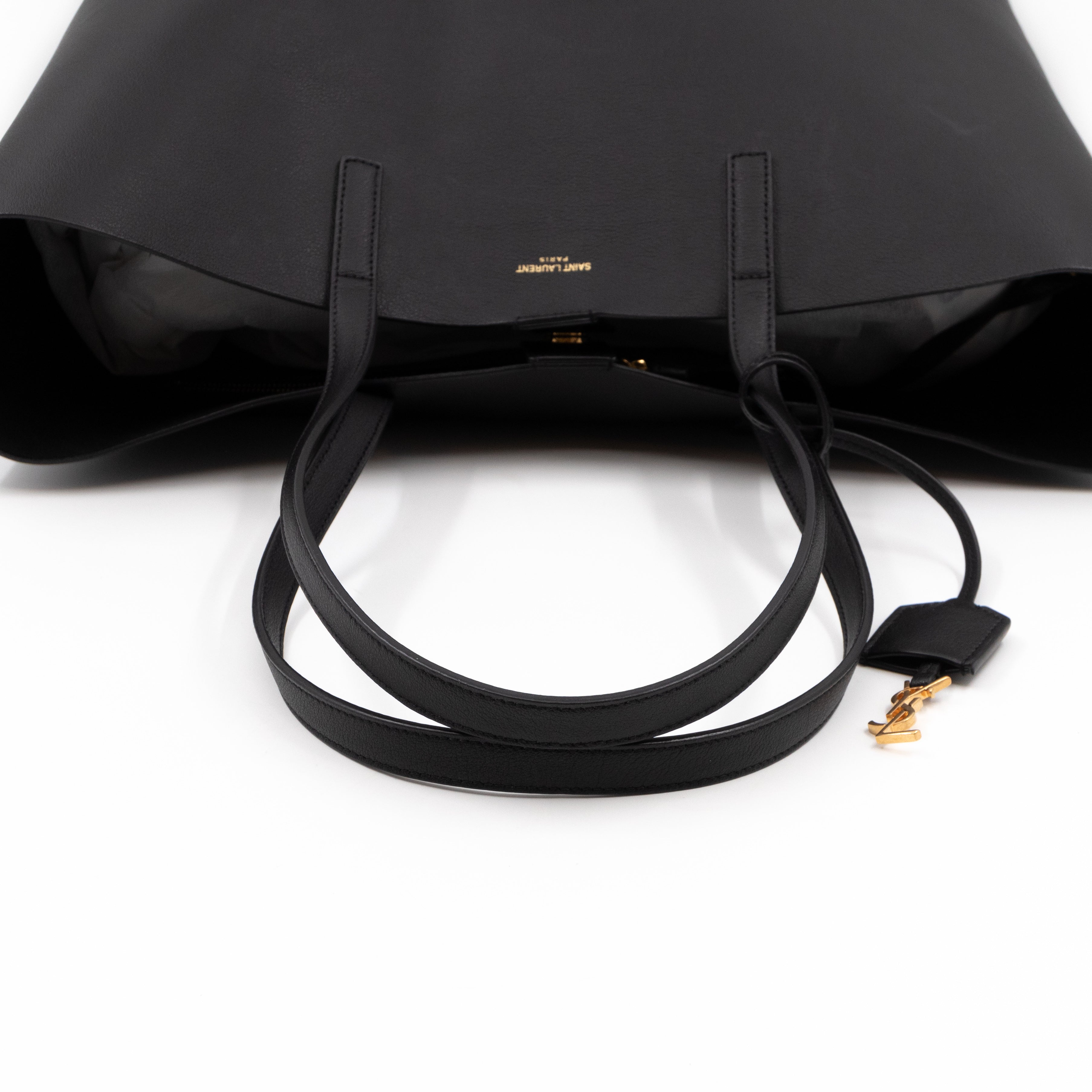 Shopping Tote Bag Black Leather