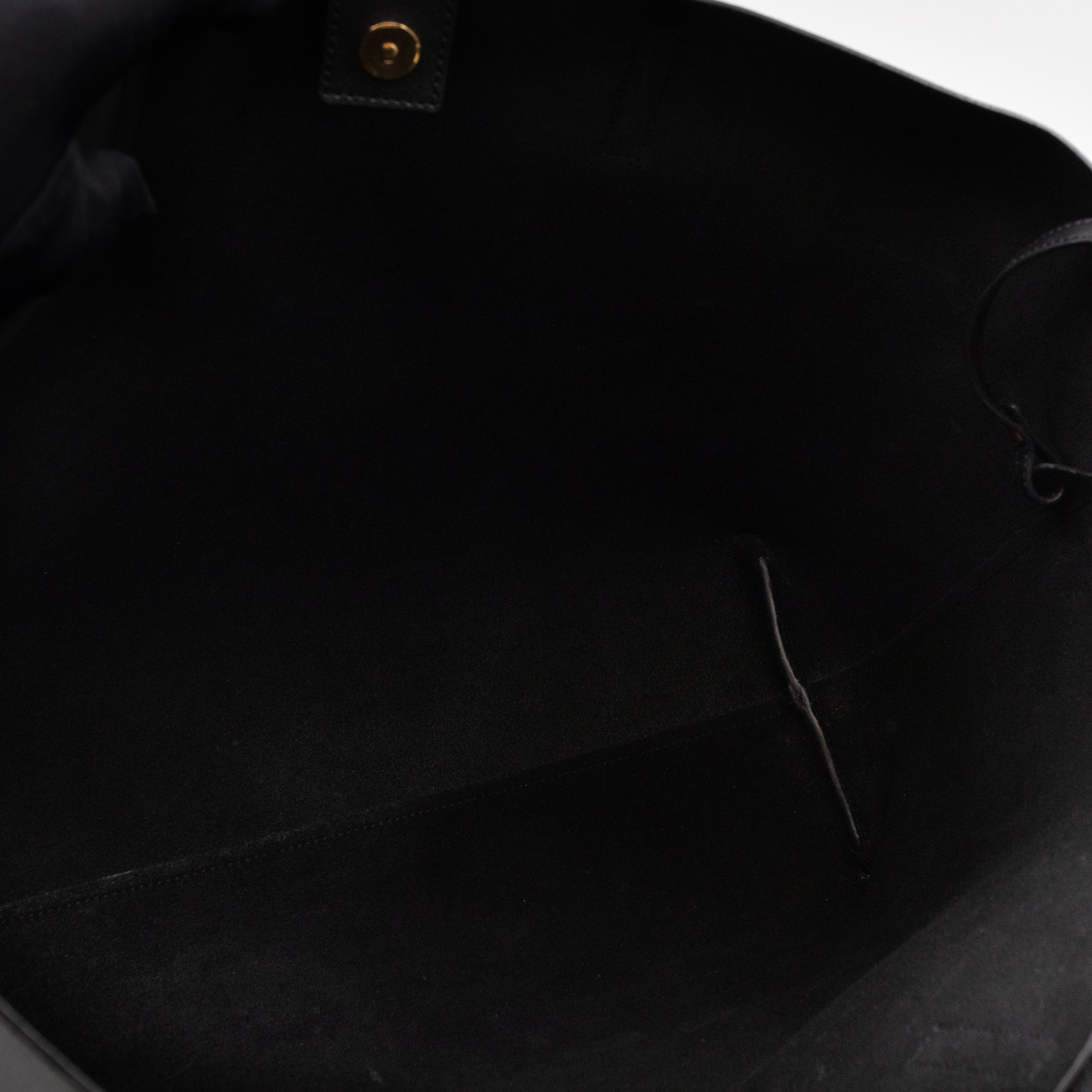 Shopping Tote Bag Black Leather