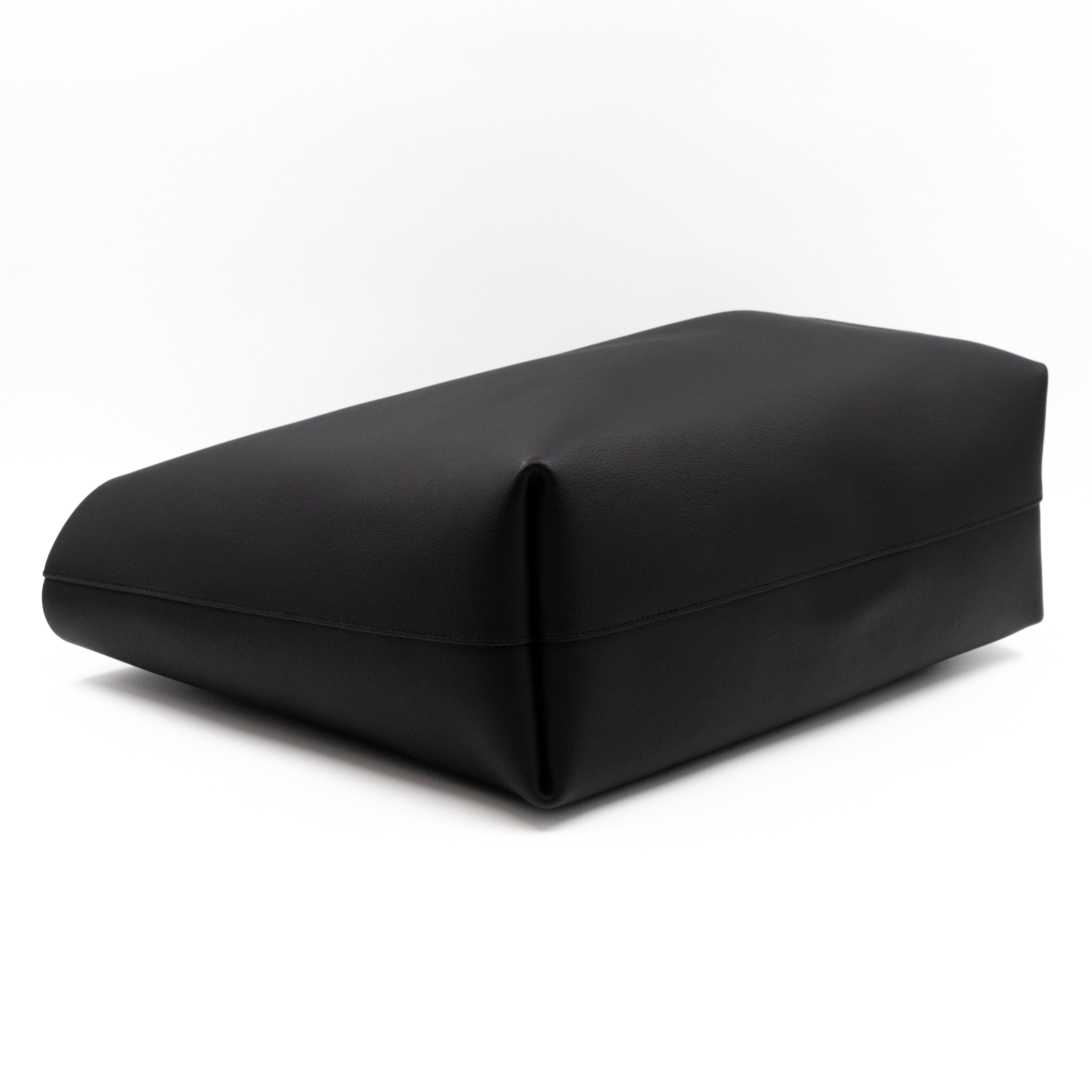 Shopping Tote Bag Black Leather