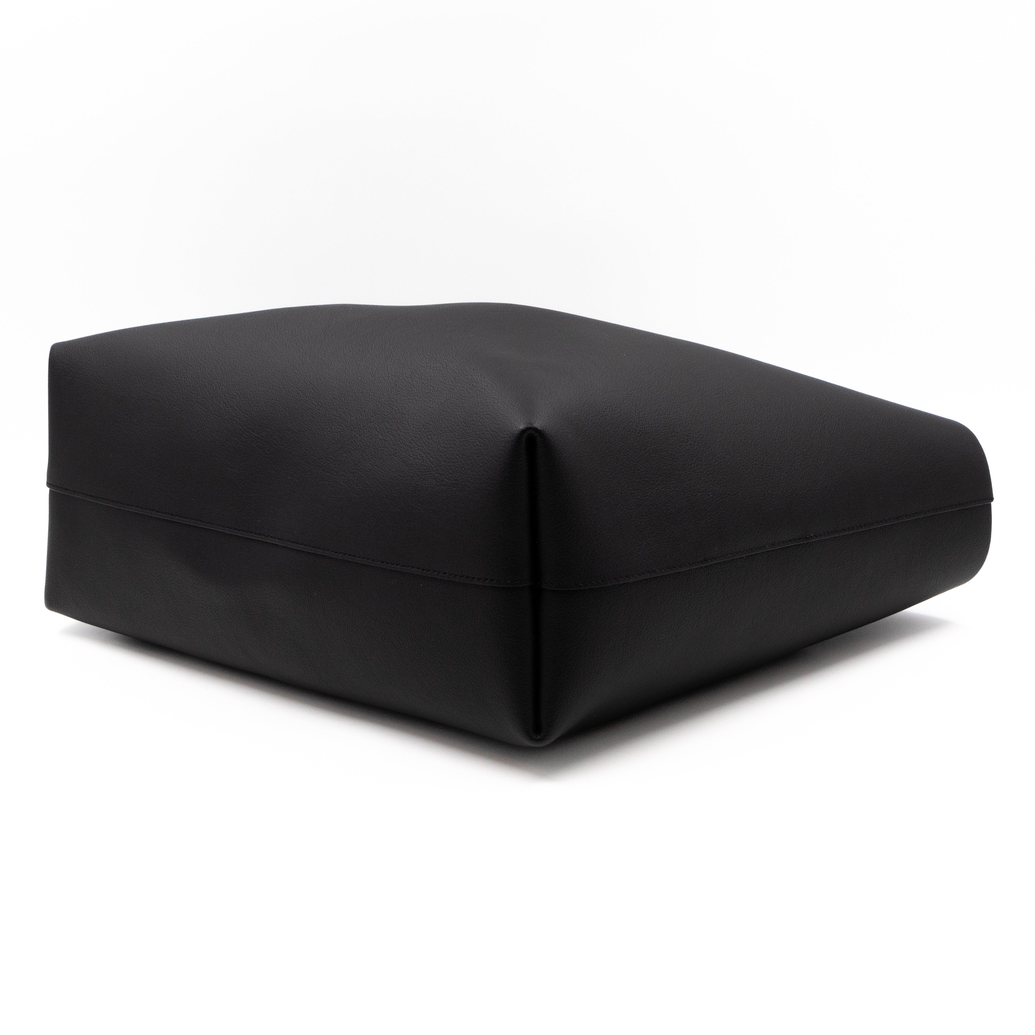 Shopping Tote Bag Black Leather