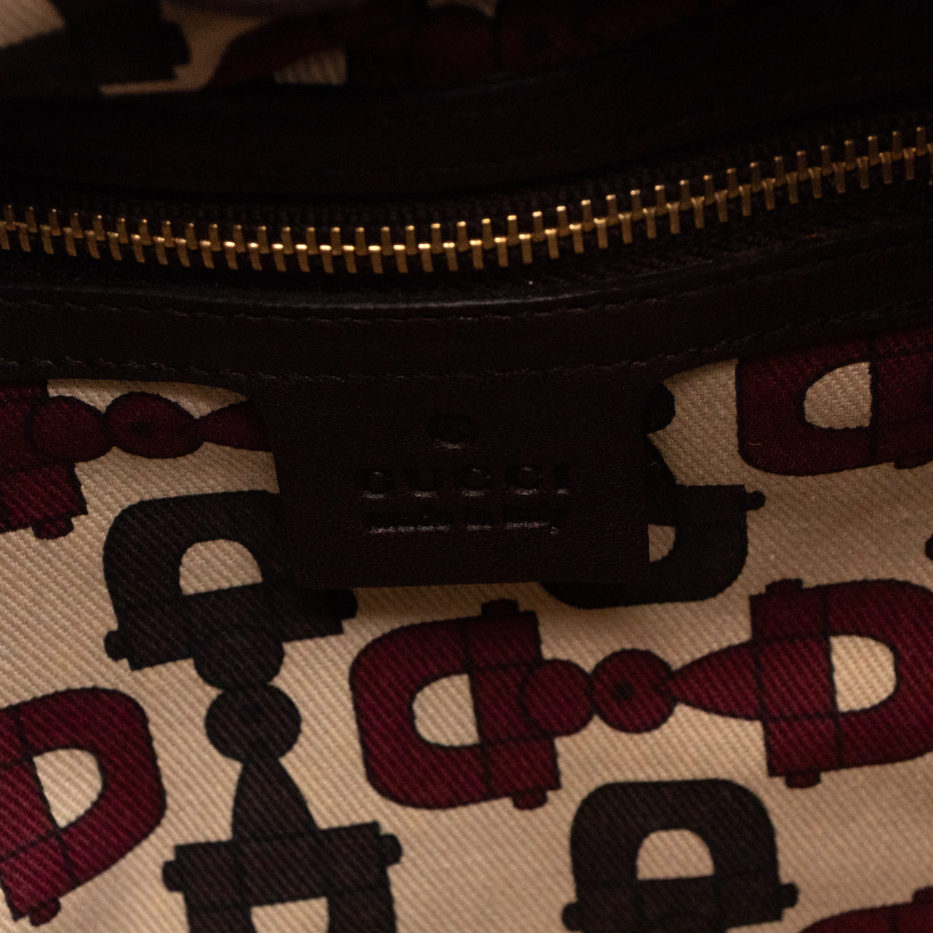 Studded Pelham Hobo Guccissima Leather Brown