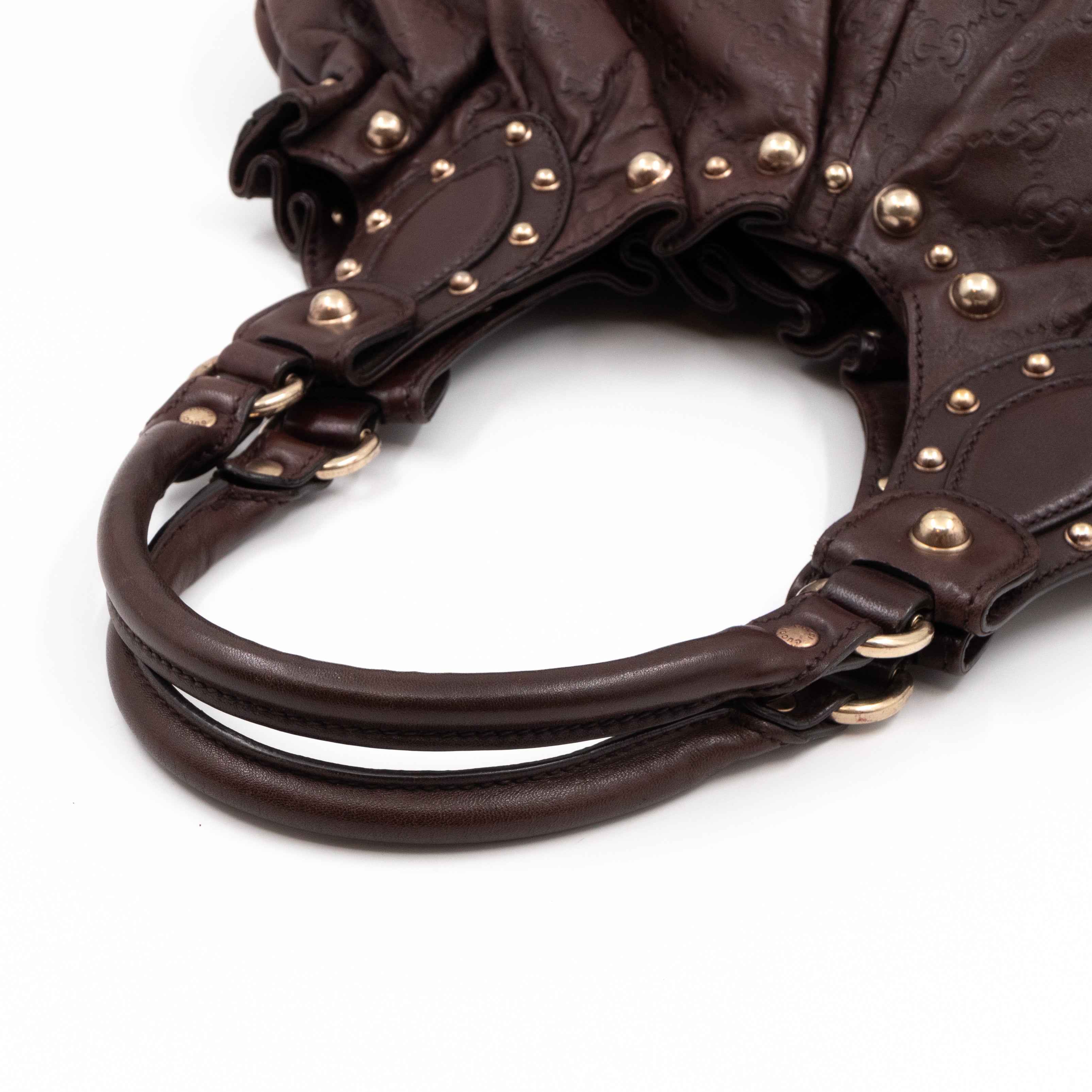 Studded Pelham Hobo Guccissima Leather Brown