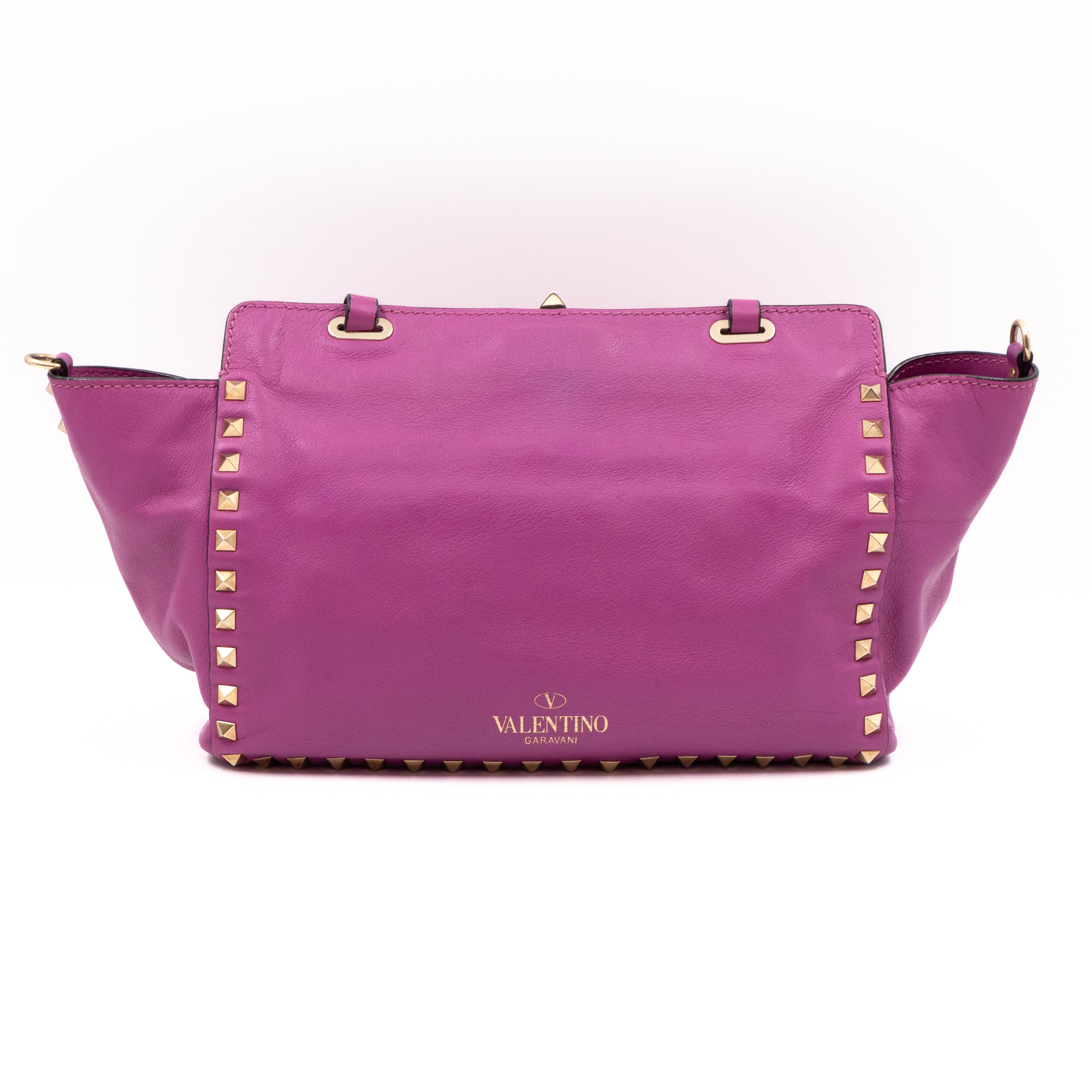 Rockstud Trapeze Tote Pink Leather