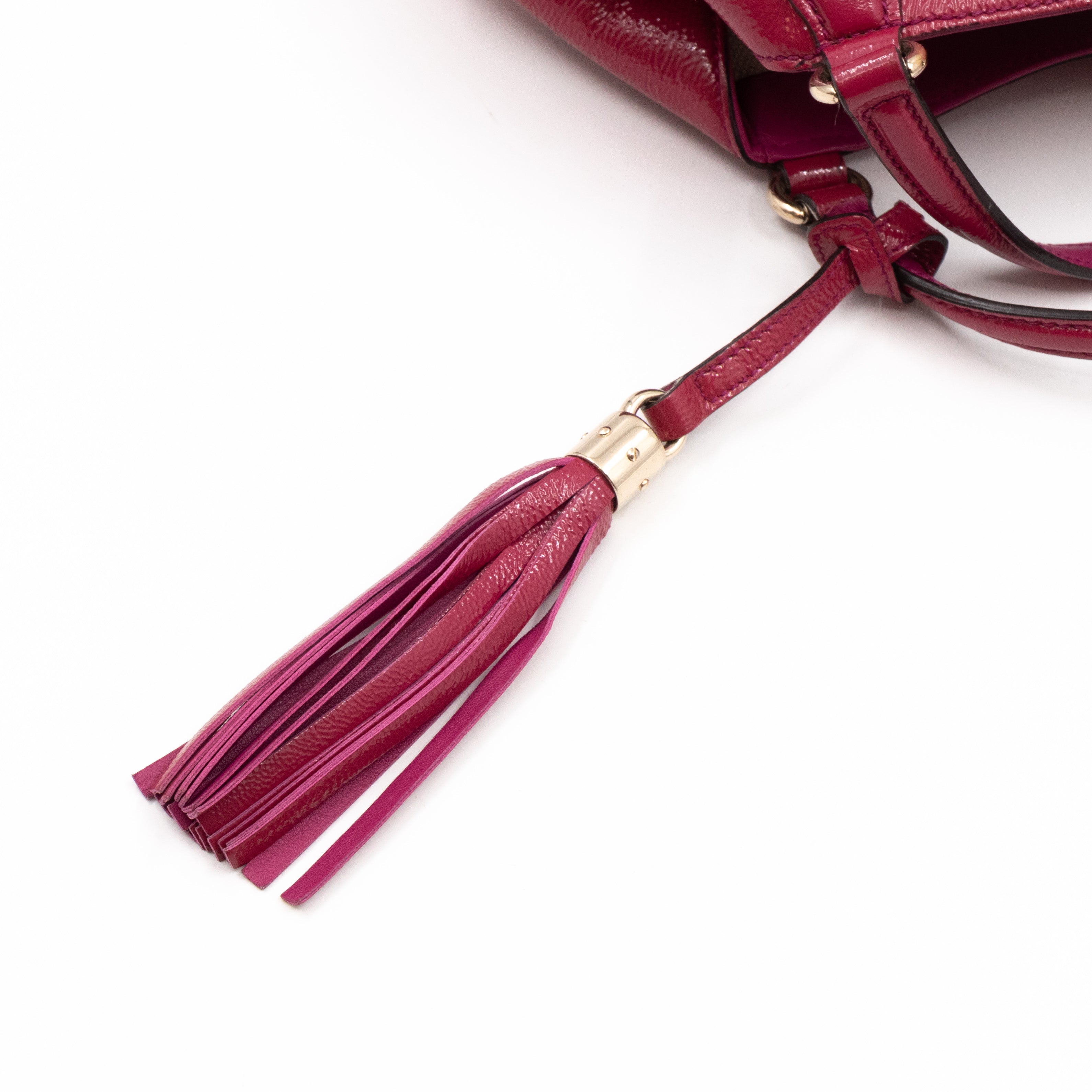 Soho Two Way Tote Crushed Patent Leather Fuchsia