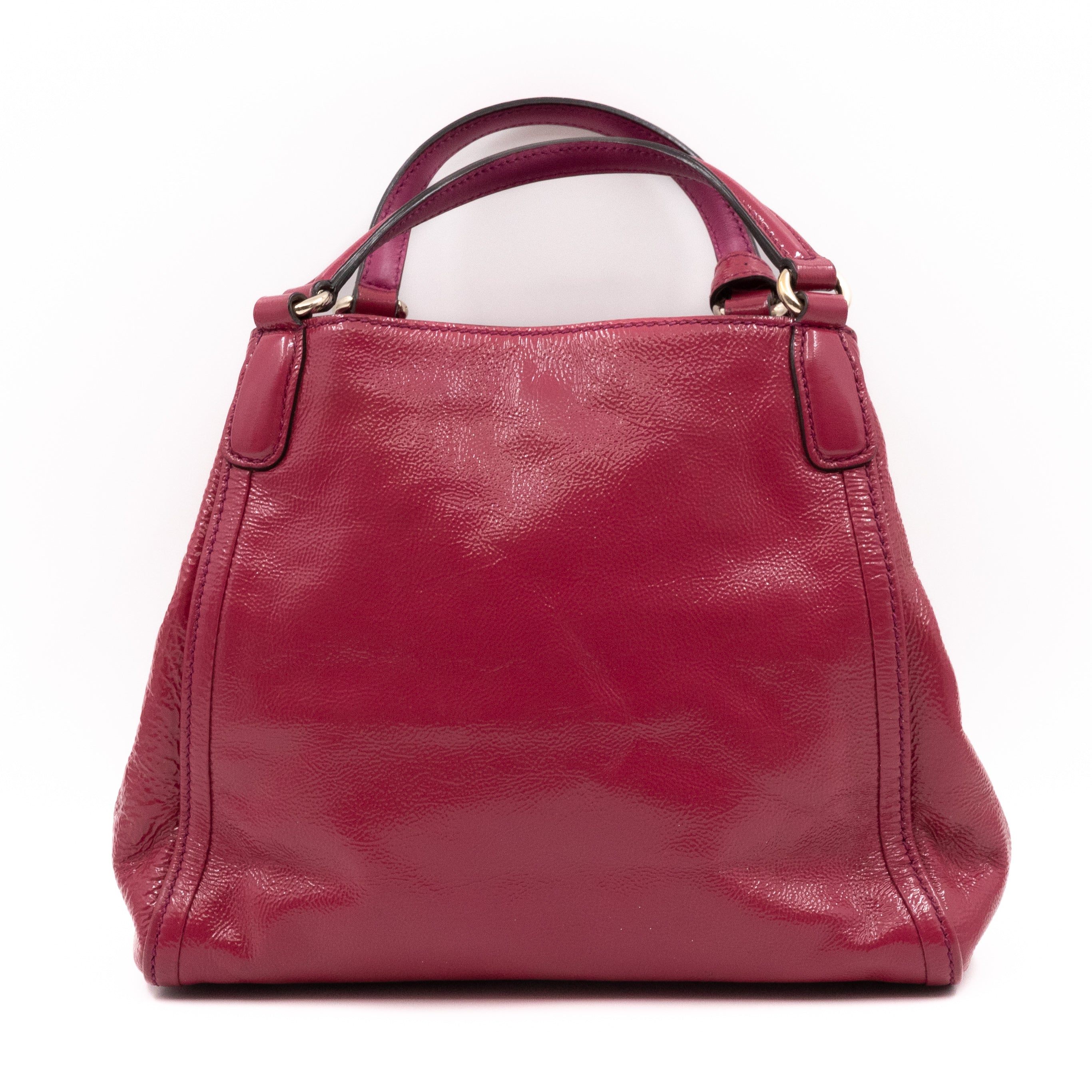 Soho Two Way Tote Crushed Patent Leather Fuchsia