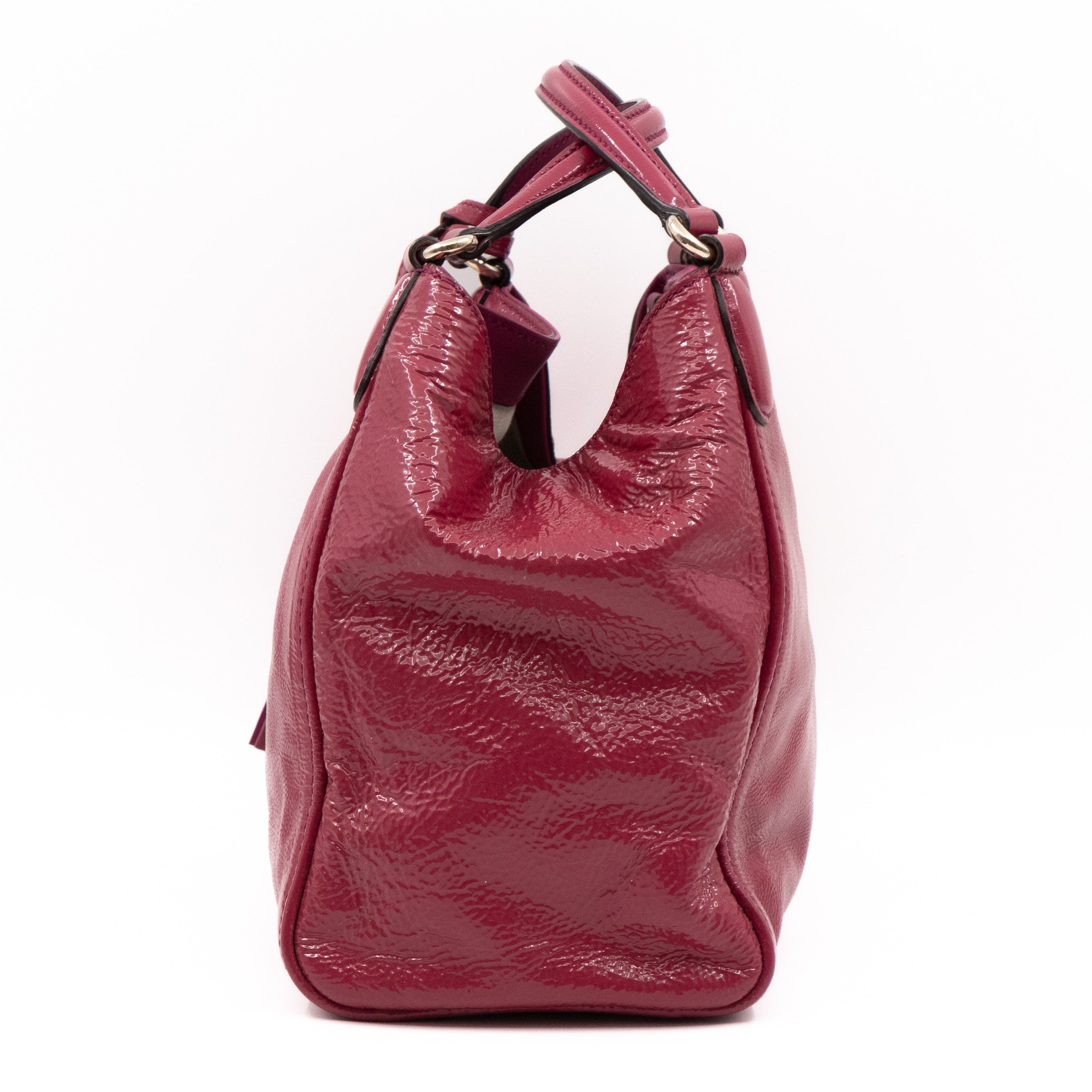 Soho Two Way Tote Crushed Patent Leather Fuchsia
