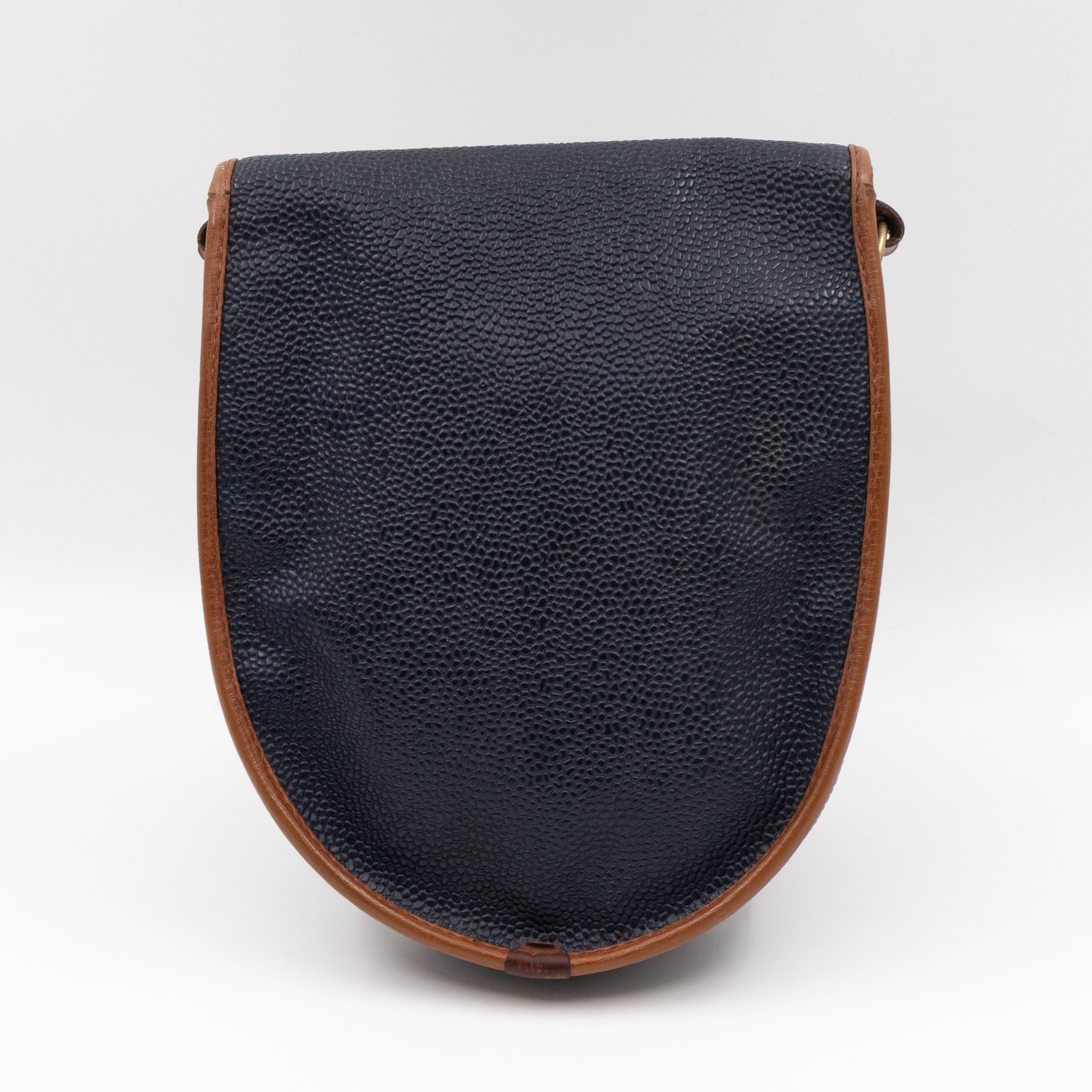 Vintage Crossbody Bag Blue Leather