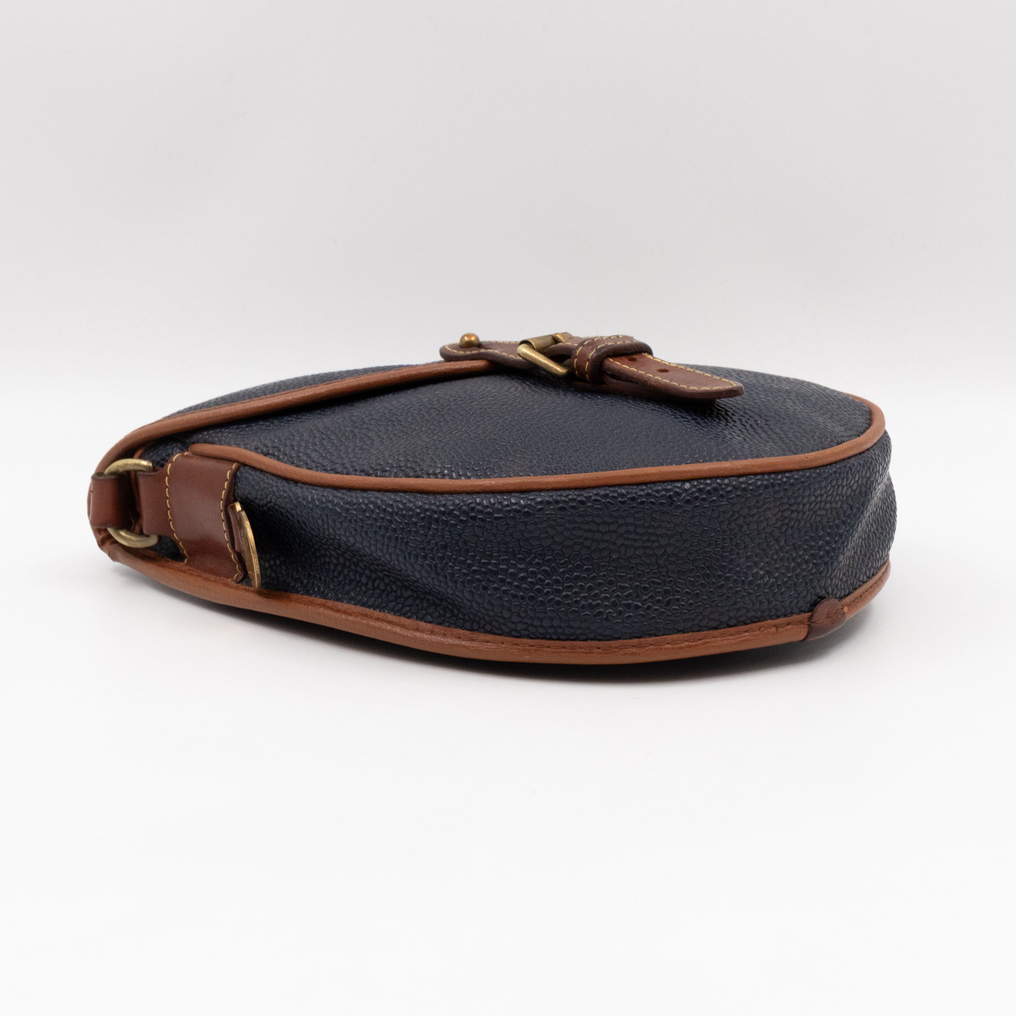 Vintage Crossbody Bag Blue Leather