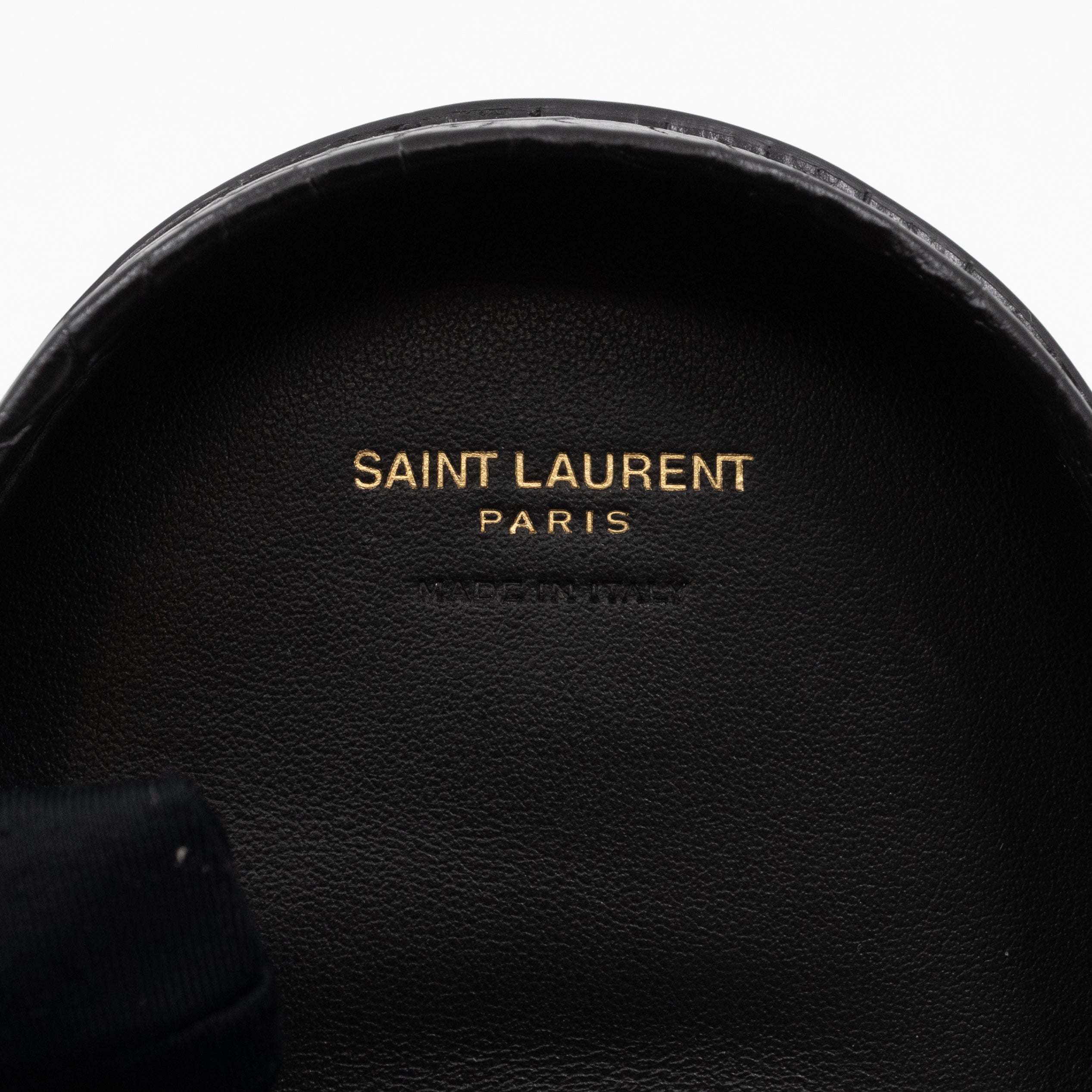 Le K Baby Chain Crossbody Bag Crocodile Embossed Leather