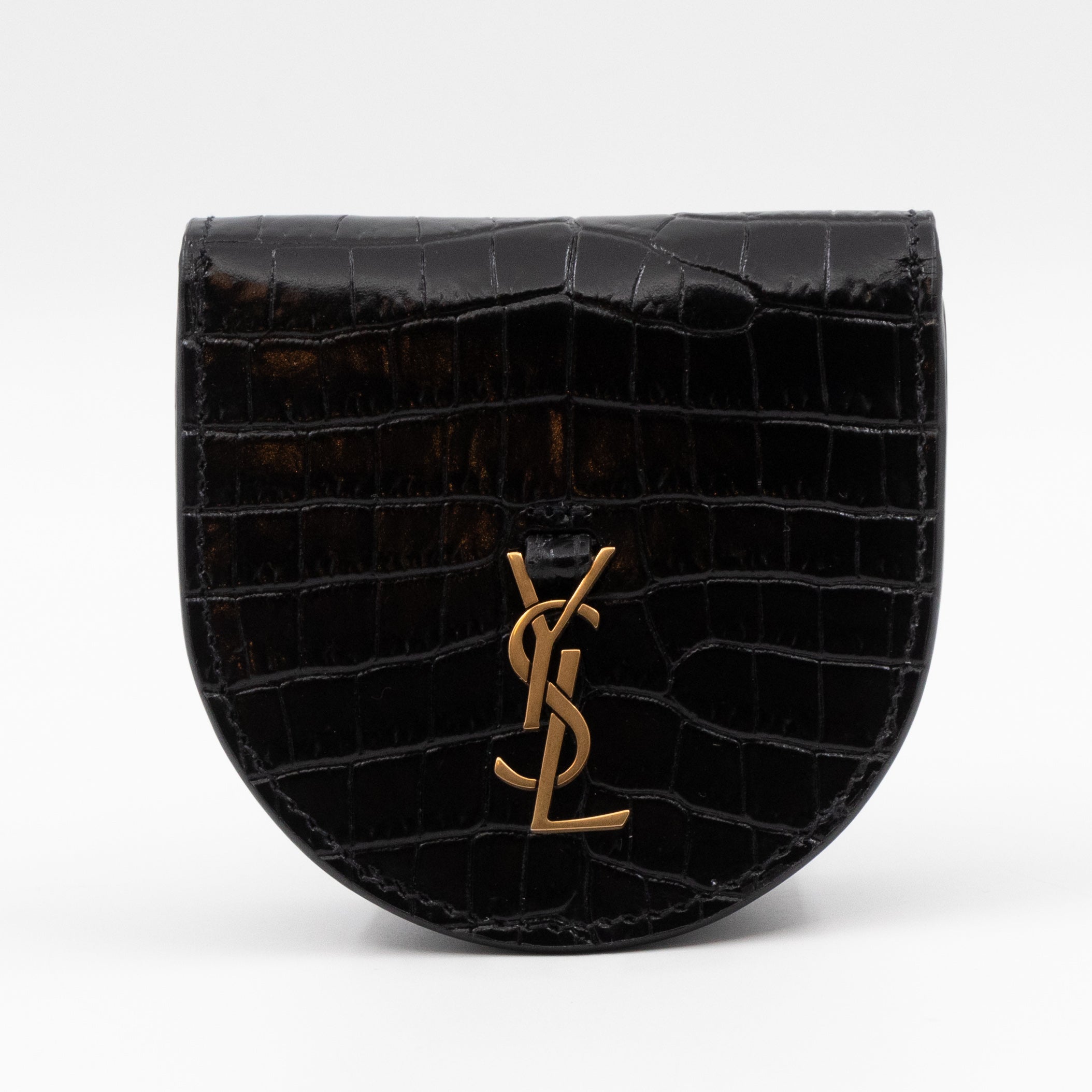 Le K Baby Chain Crossbody Bag Crocodile Embossed Leather