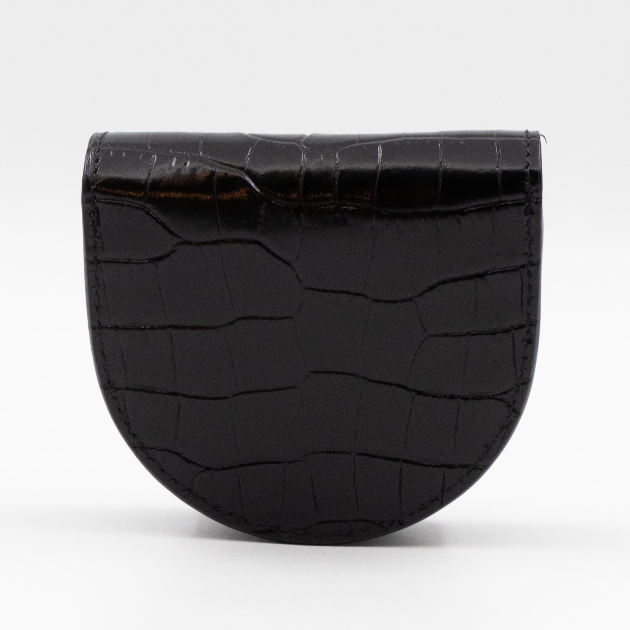 Le K Baby Chain Crossbody Bag Crocodile Embossed Leather