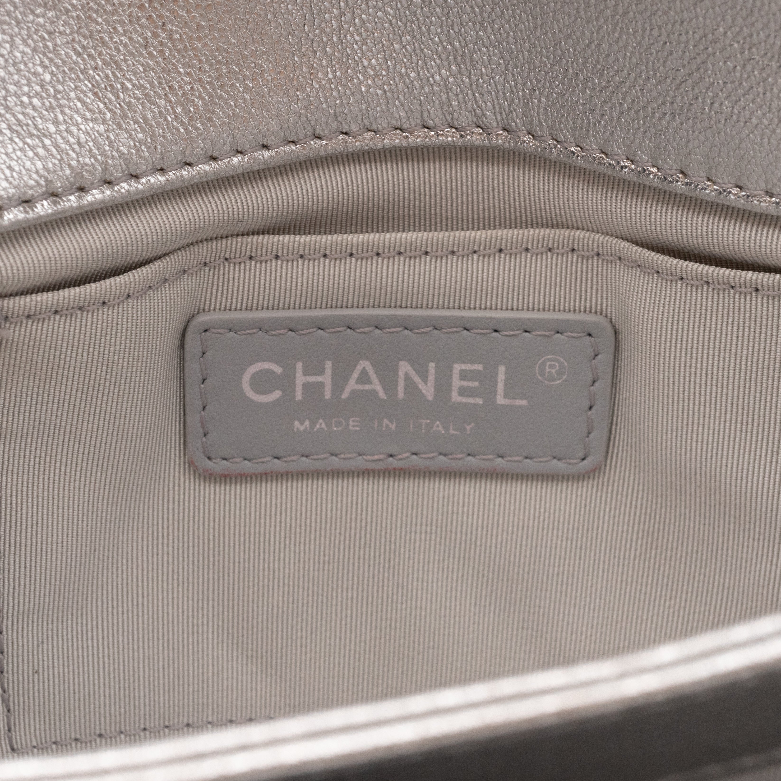 Fold Up Again Clutch Silver Metallic Leather