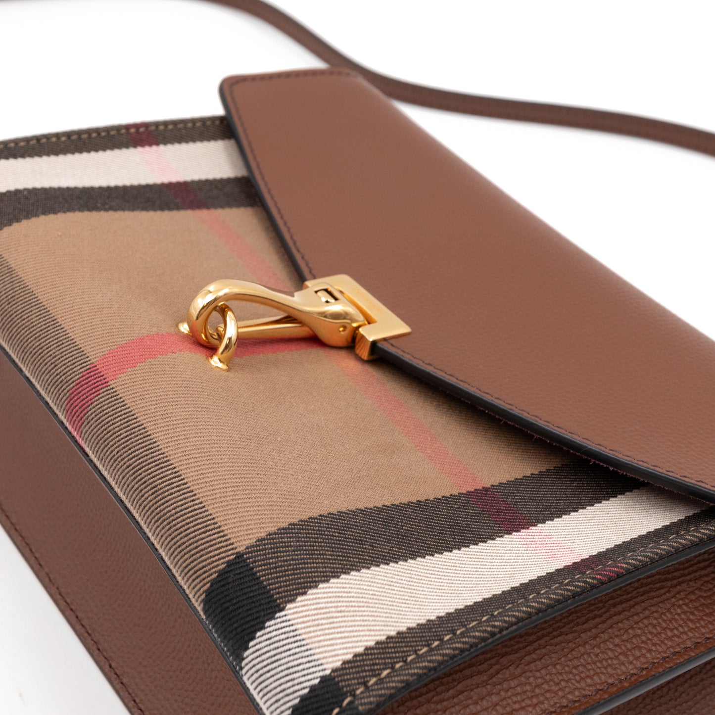 Macken Crossbody Bag House Check & Brown Leather