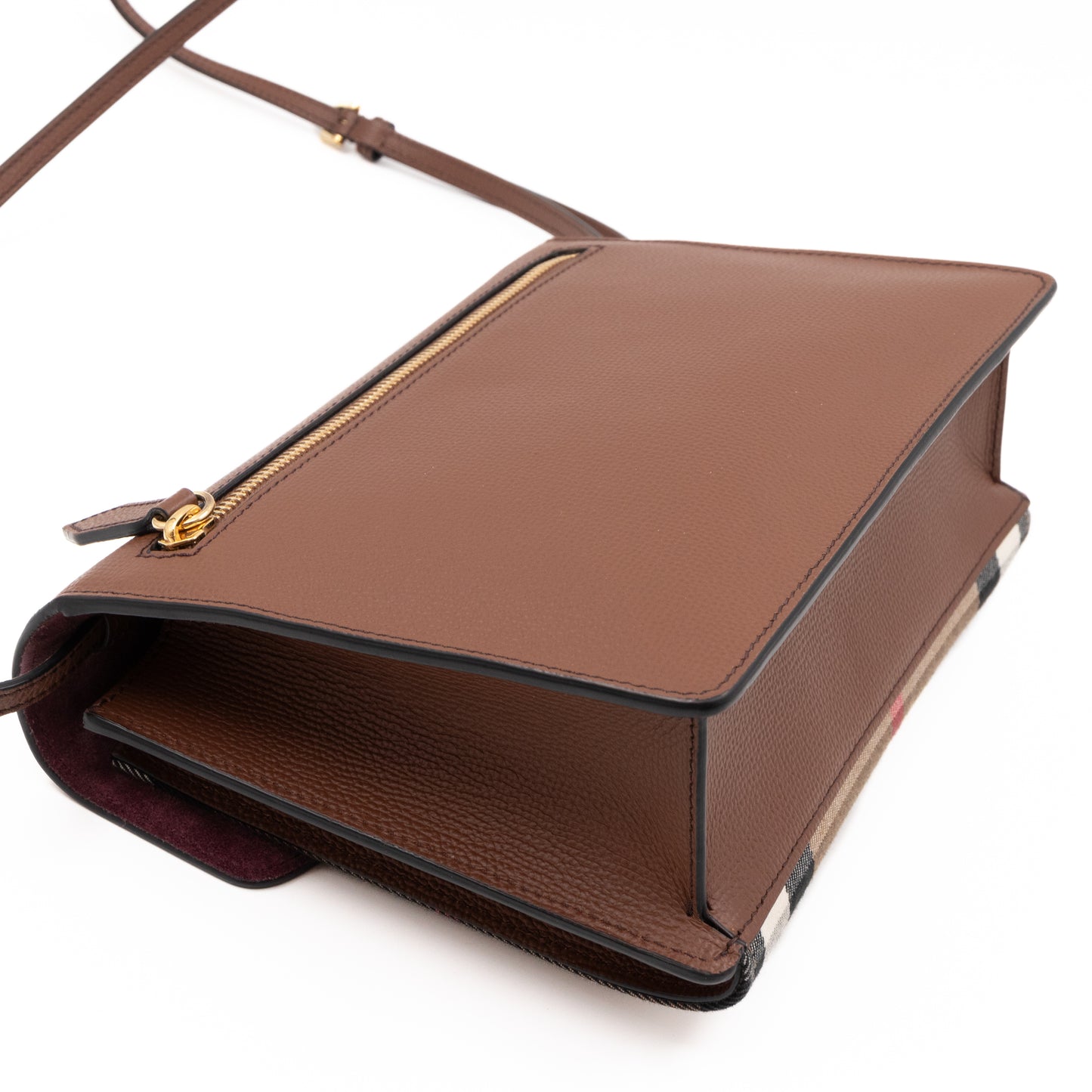 Macken Crossbody Bag House Check & Brown Leather