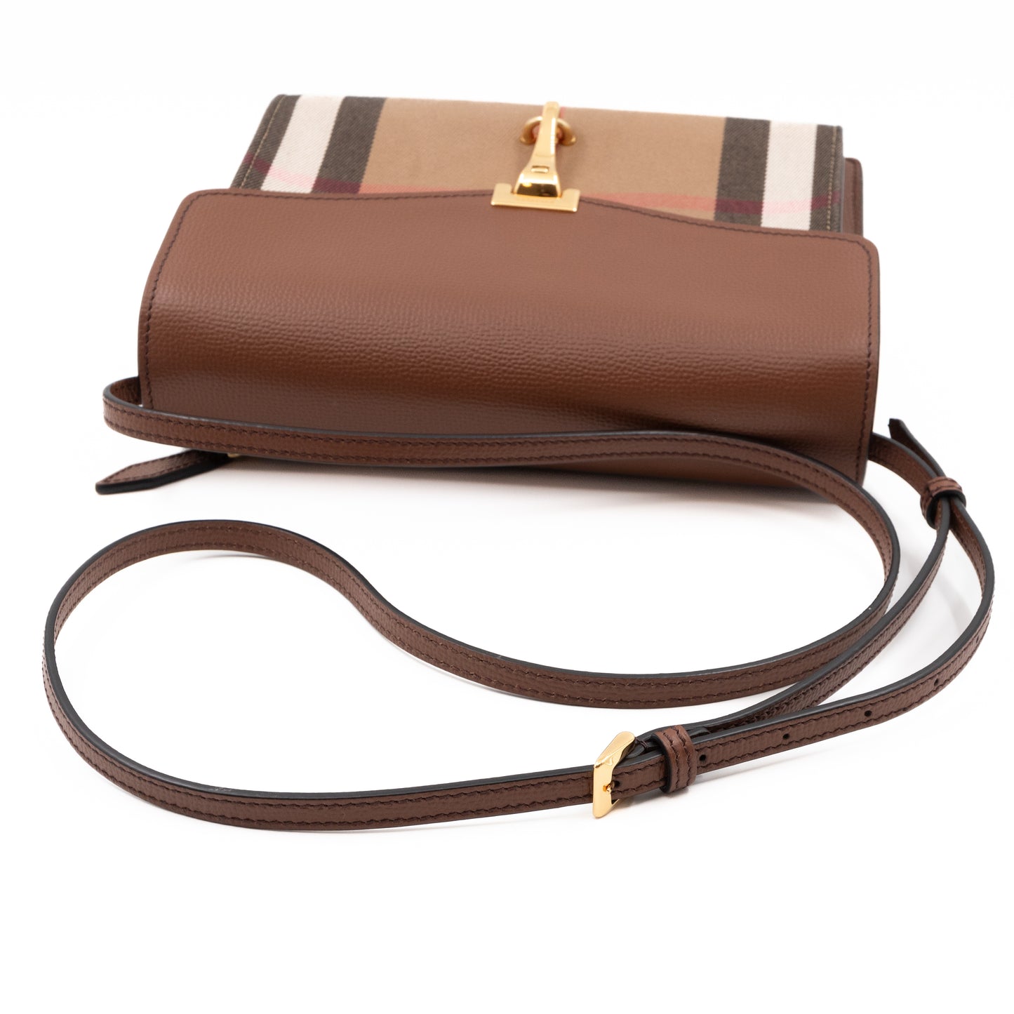 Macken Crossbody Bag House Check & Brown Leather