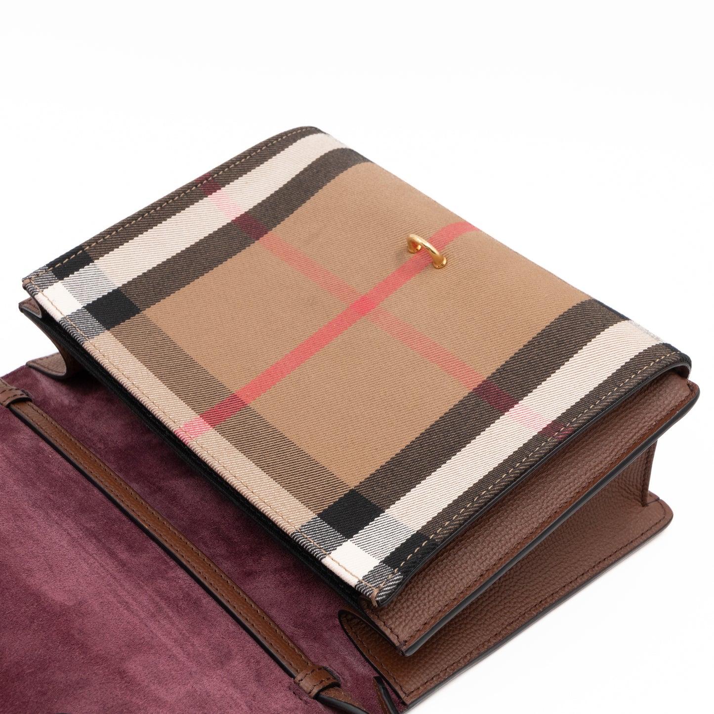 Macken Crossbody Bag House Check & Brown Leather