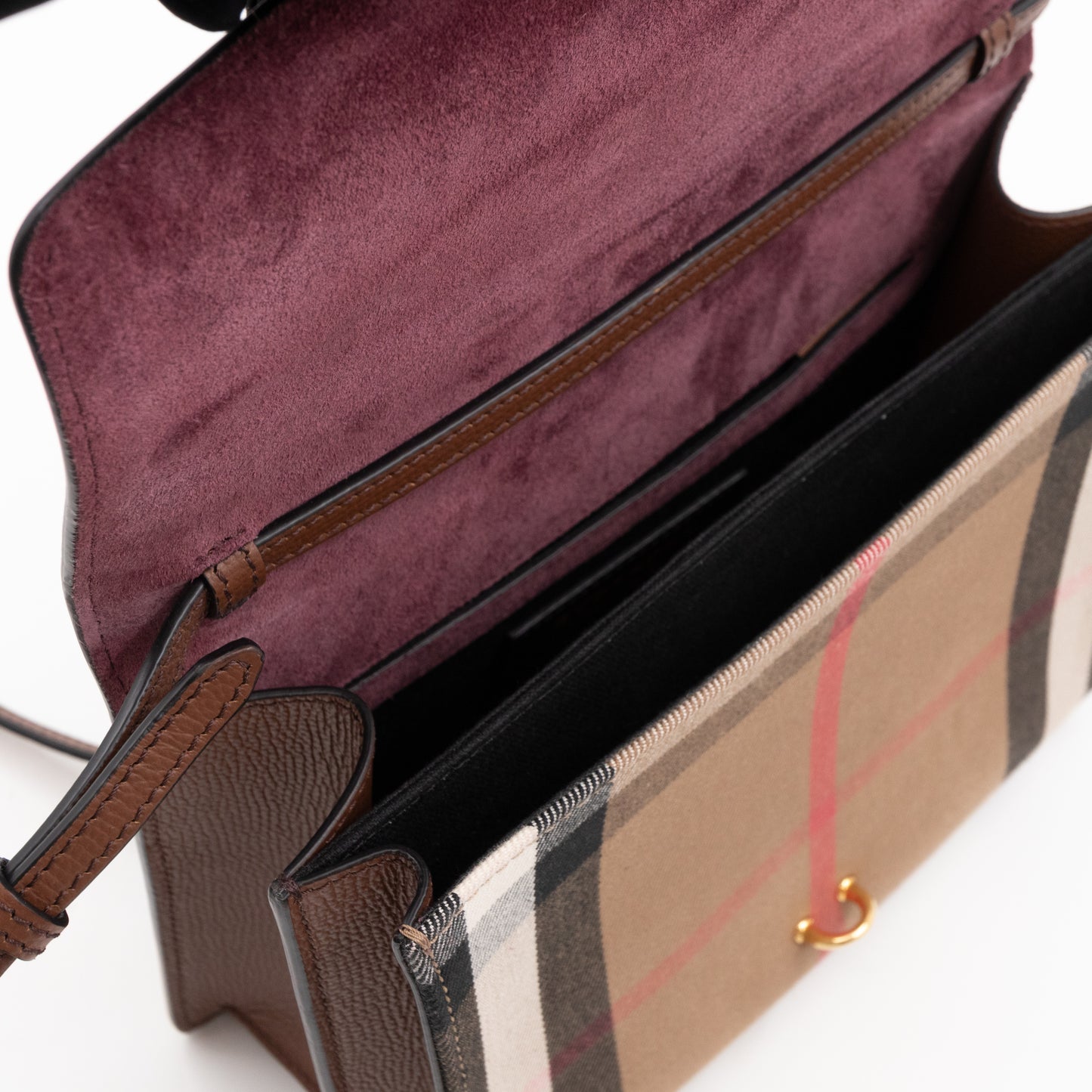 Macken Crossbody Bag House Check & Brown Leather