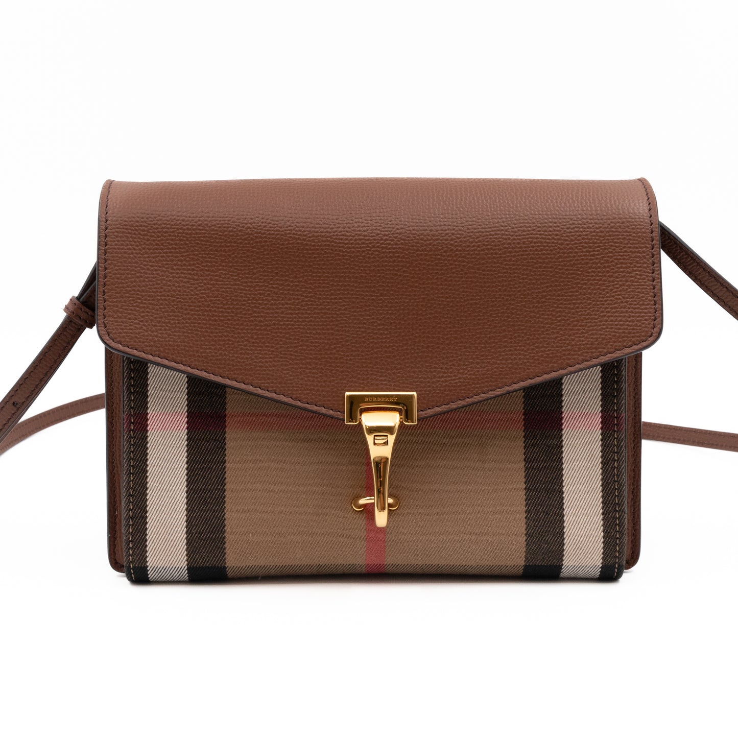 Macken Crossbody Bag House Check & Brown Leather
