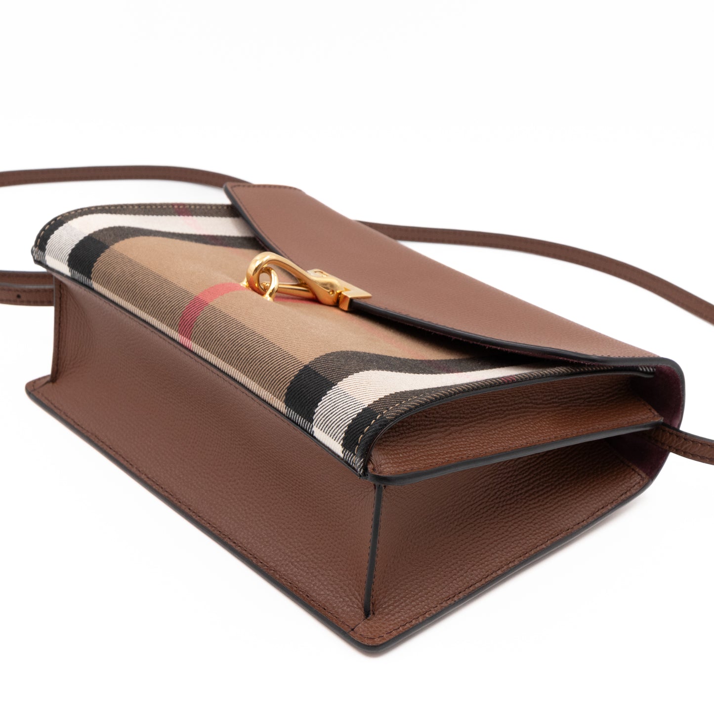 Macken Crossbody Bag House Check & Brown Leather