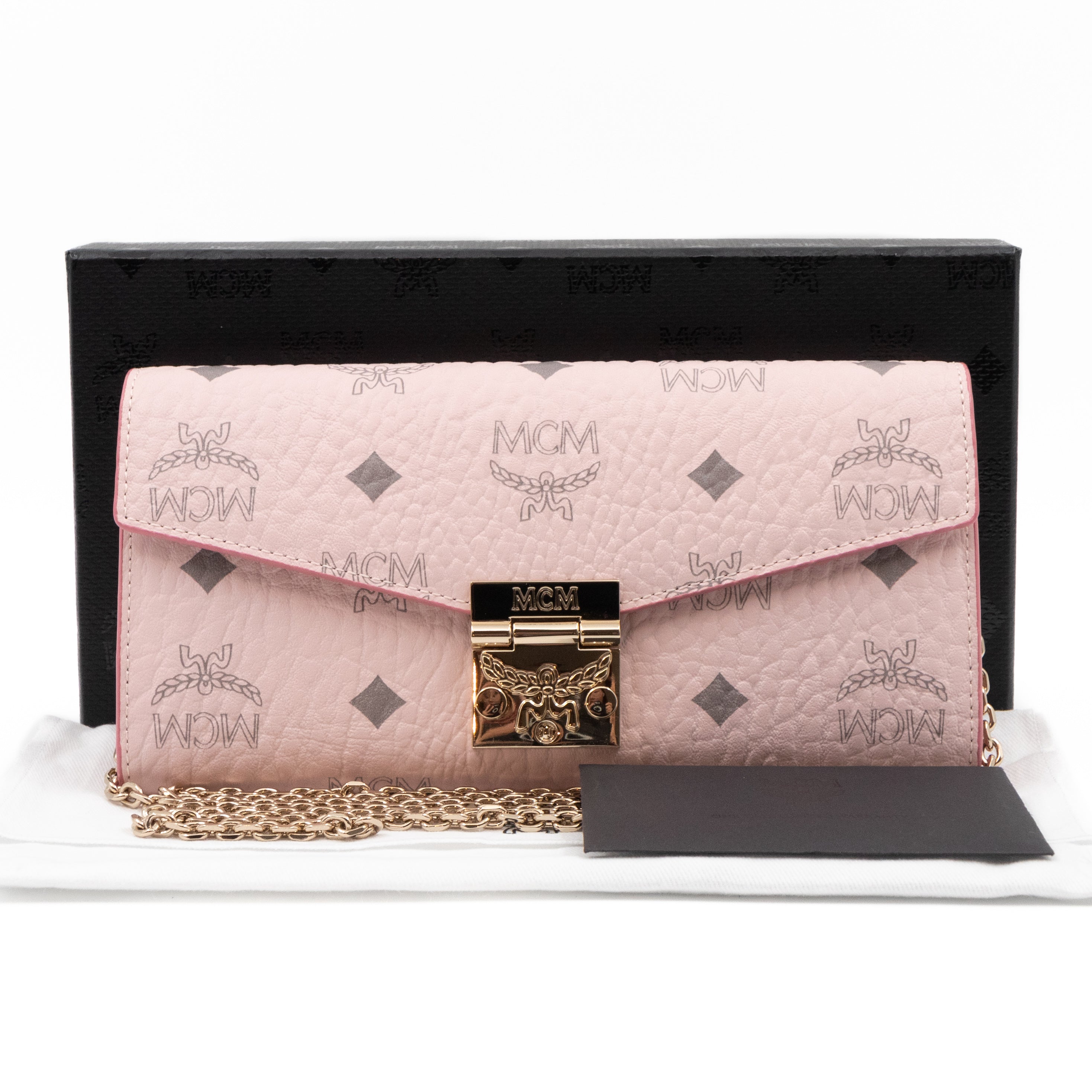Tracy Chain Wallet Monogram Pink Leather