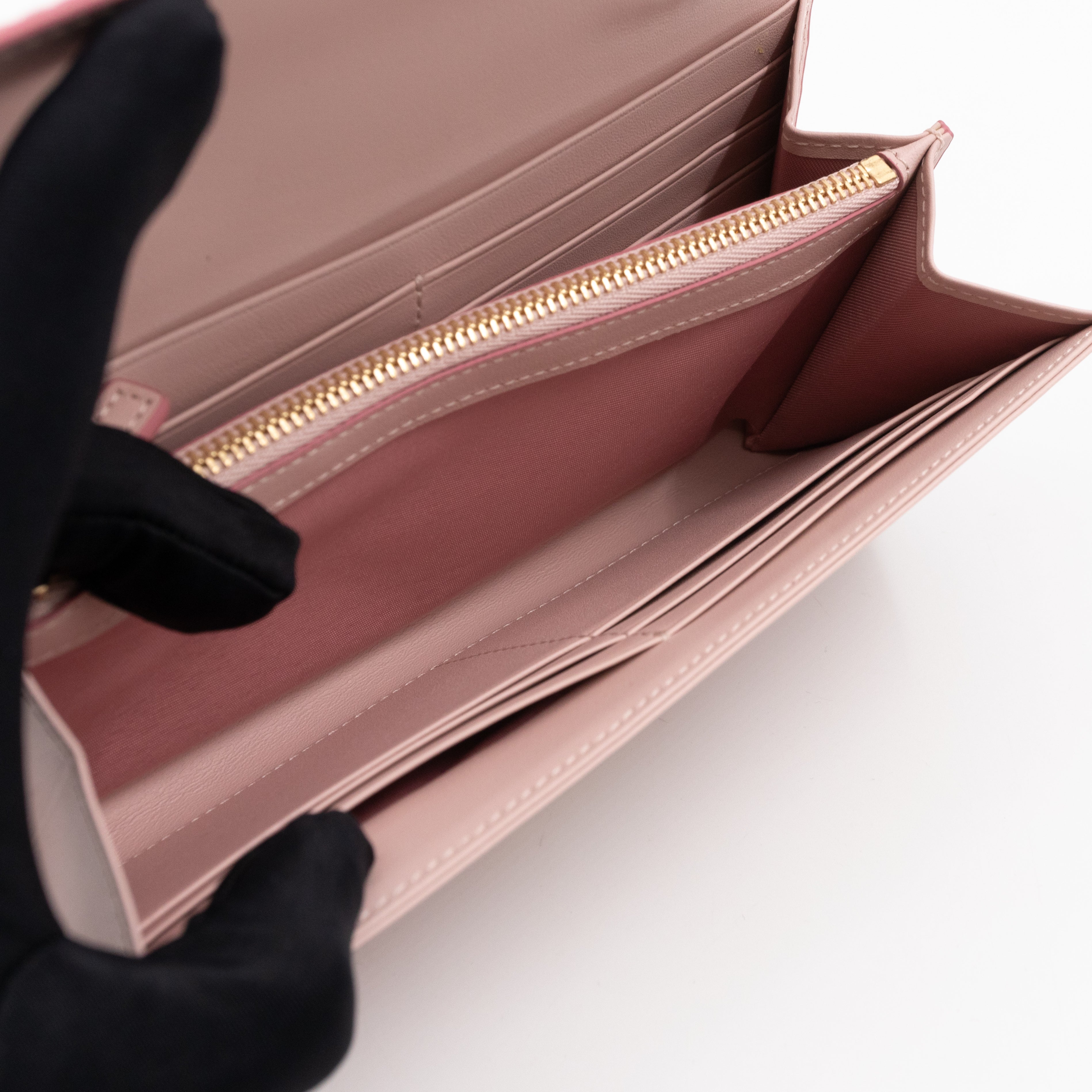 Tracy Chain Wallet Monogram Pink Leather