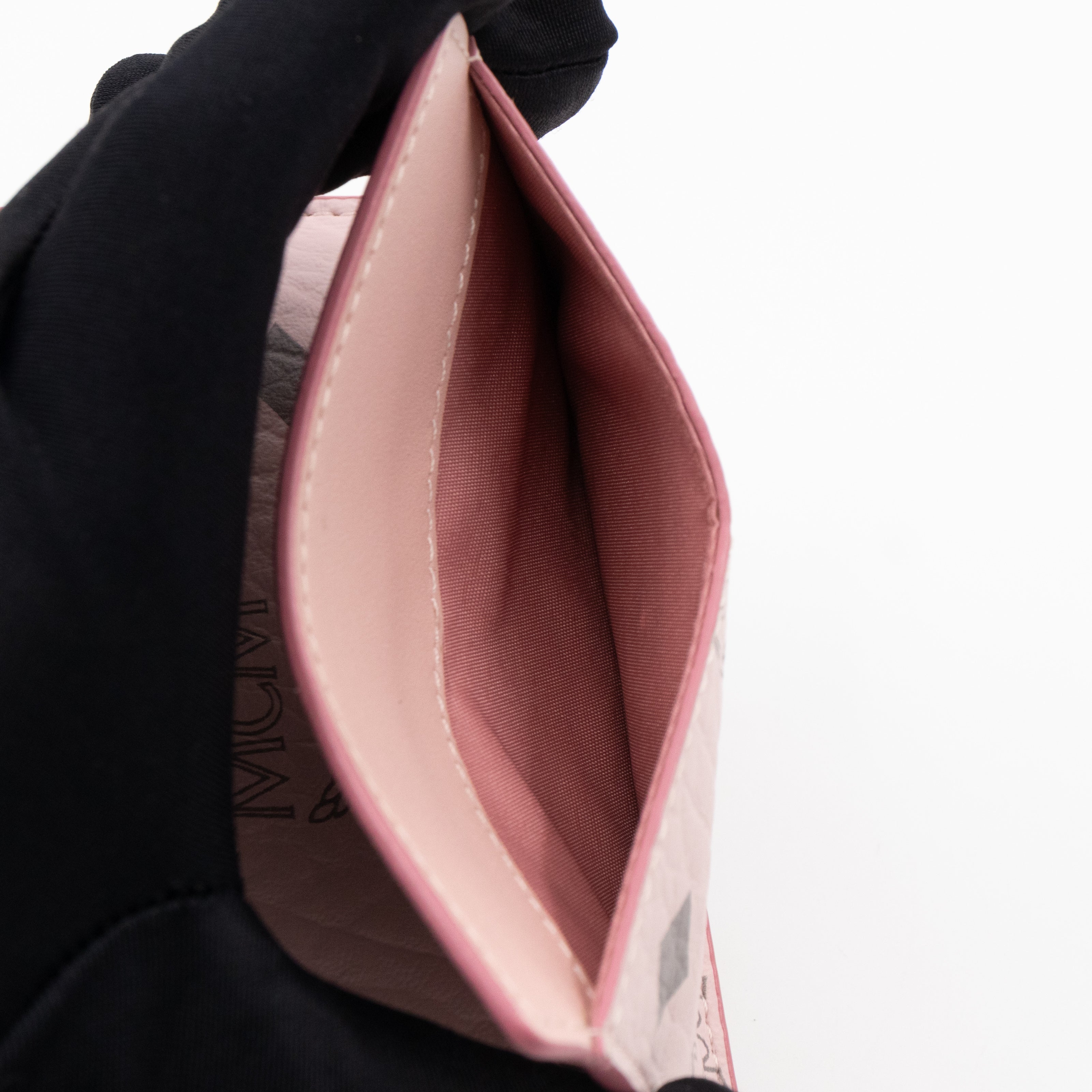 Mini Tracy Zip Card Case Monogram Pink Leather