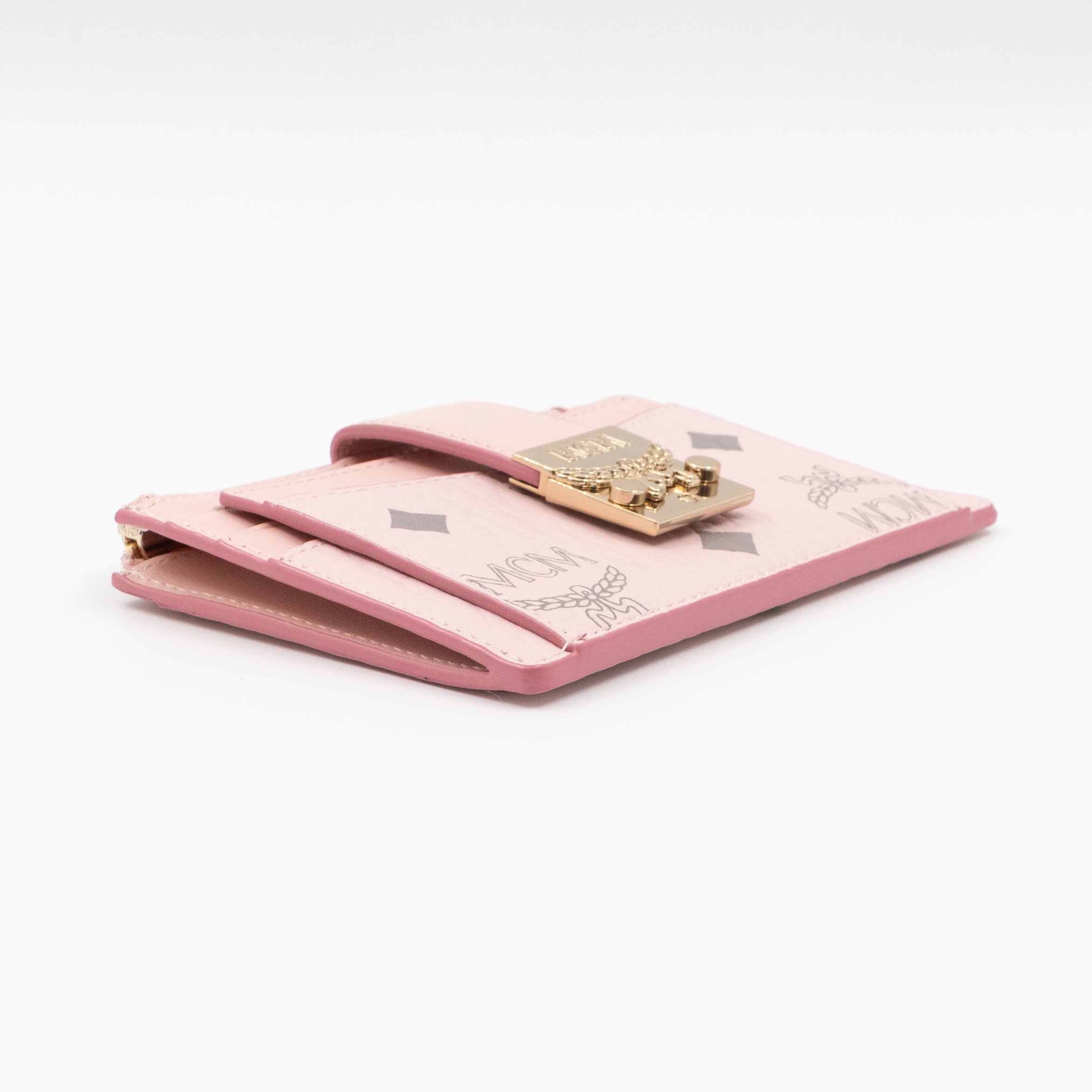 Mini Tracy Zip Card Case Monogram Pink Leather