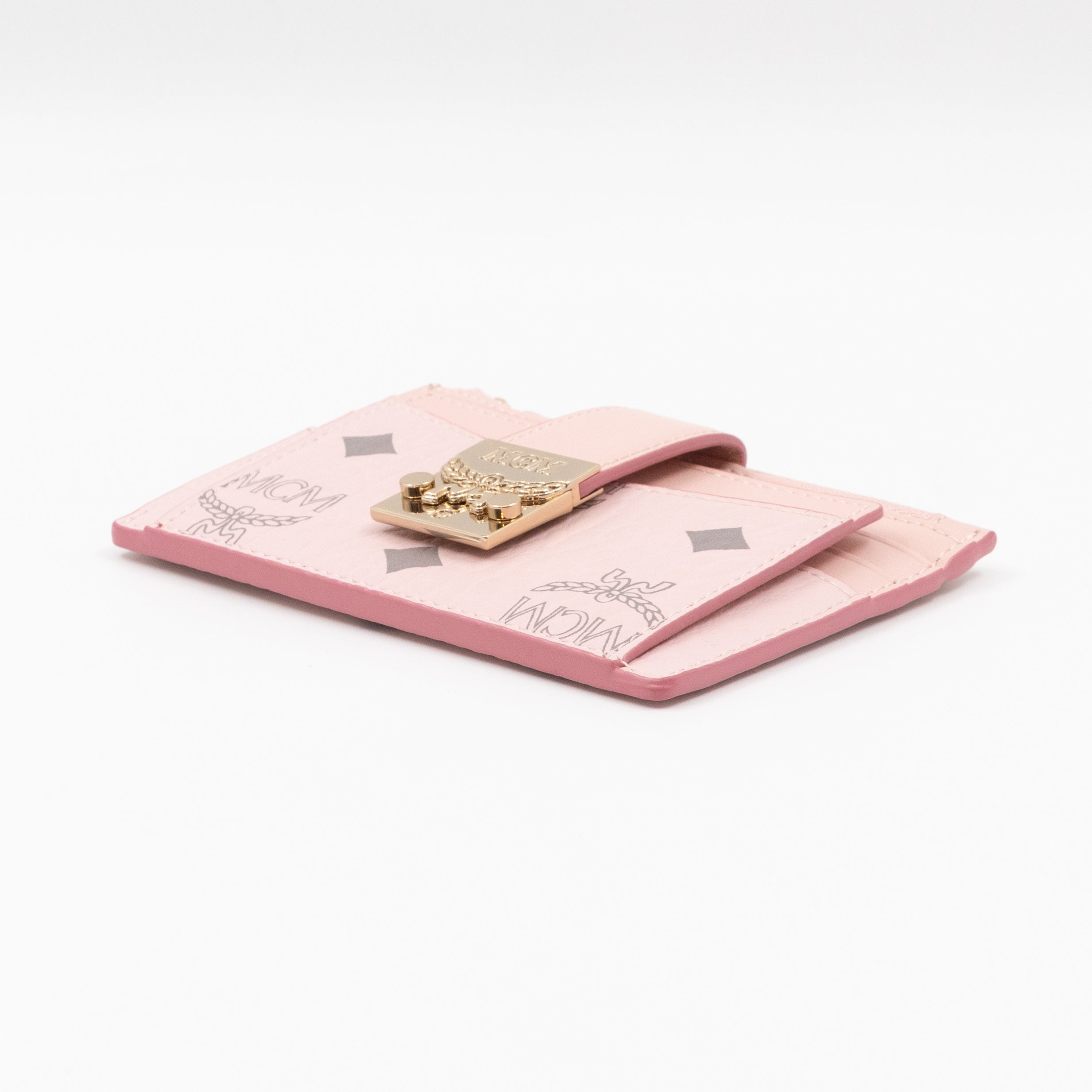 Mini Tracy Zip Card Case Monogram Pink Leather
