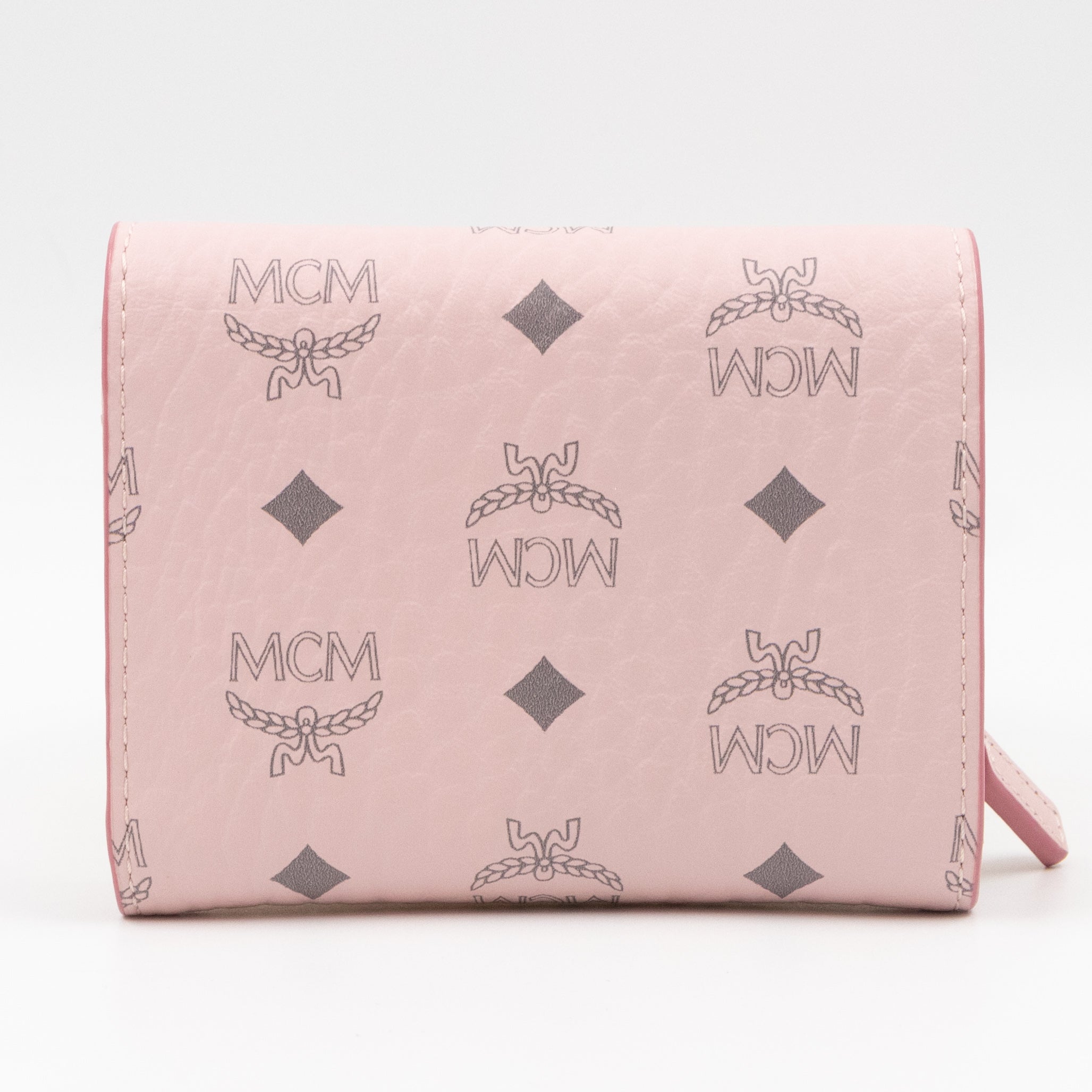 All-Over Card Case Wallet Monogram Pink Leather