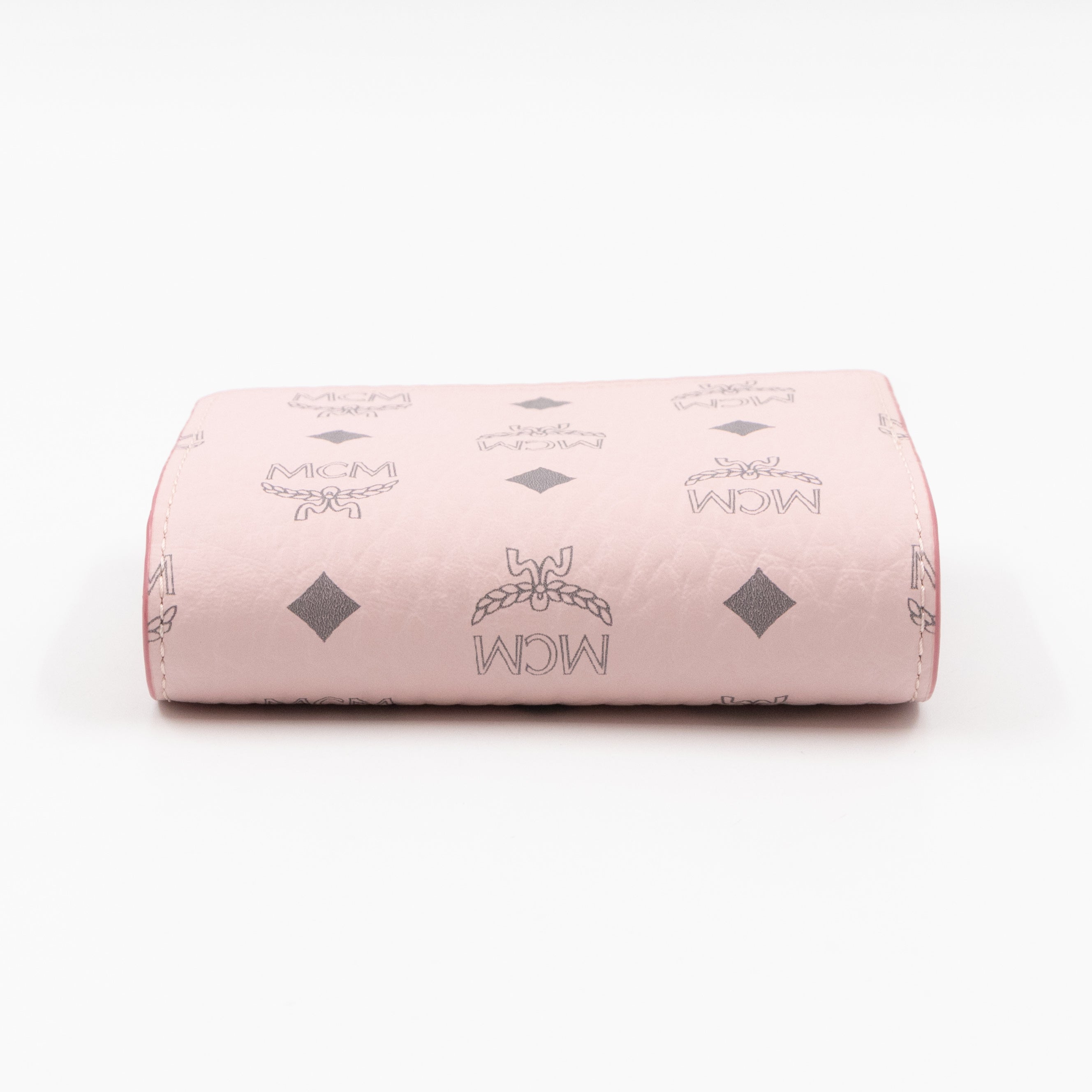 All-Over Card Case Wallet Monogram Pink Leather