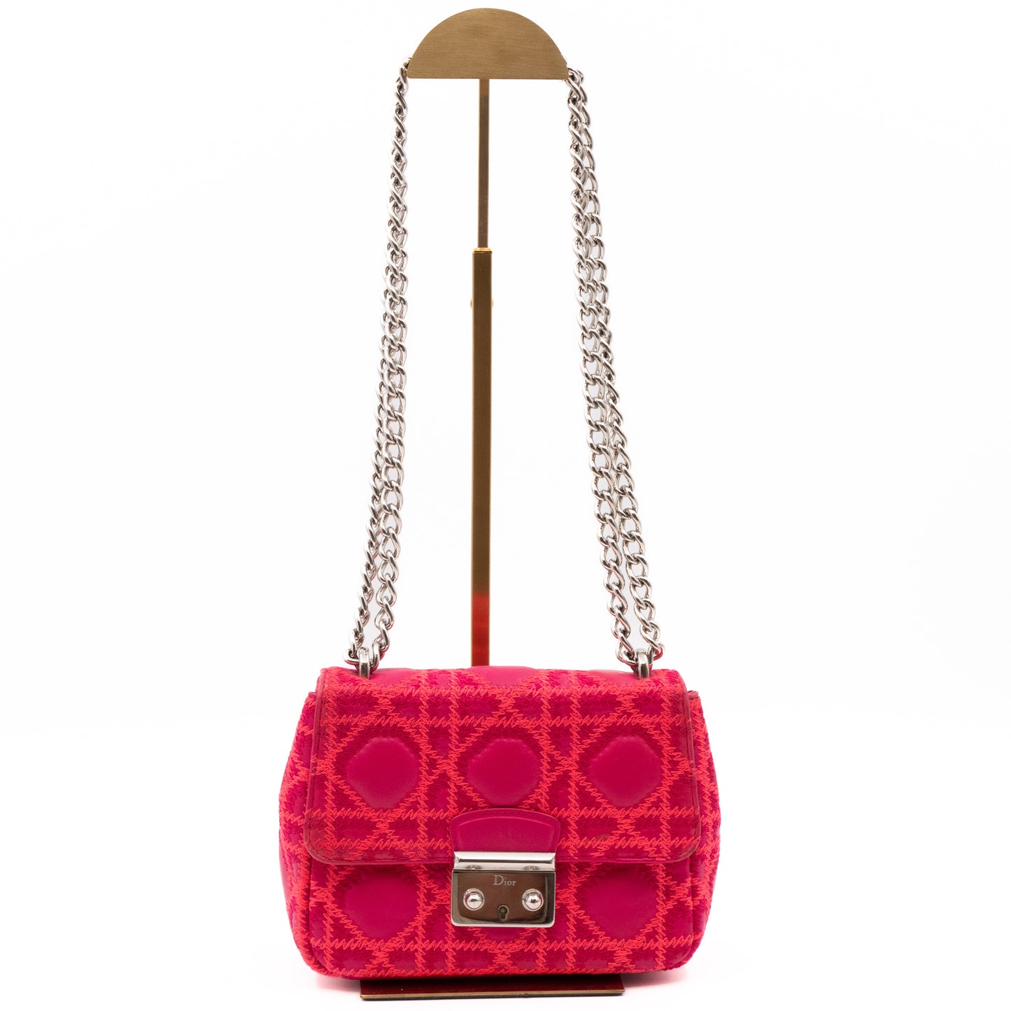 Miss Dior Small Embroidered Pink Leather