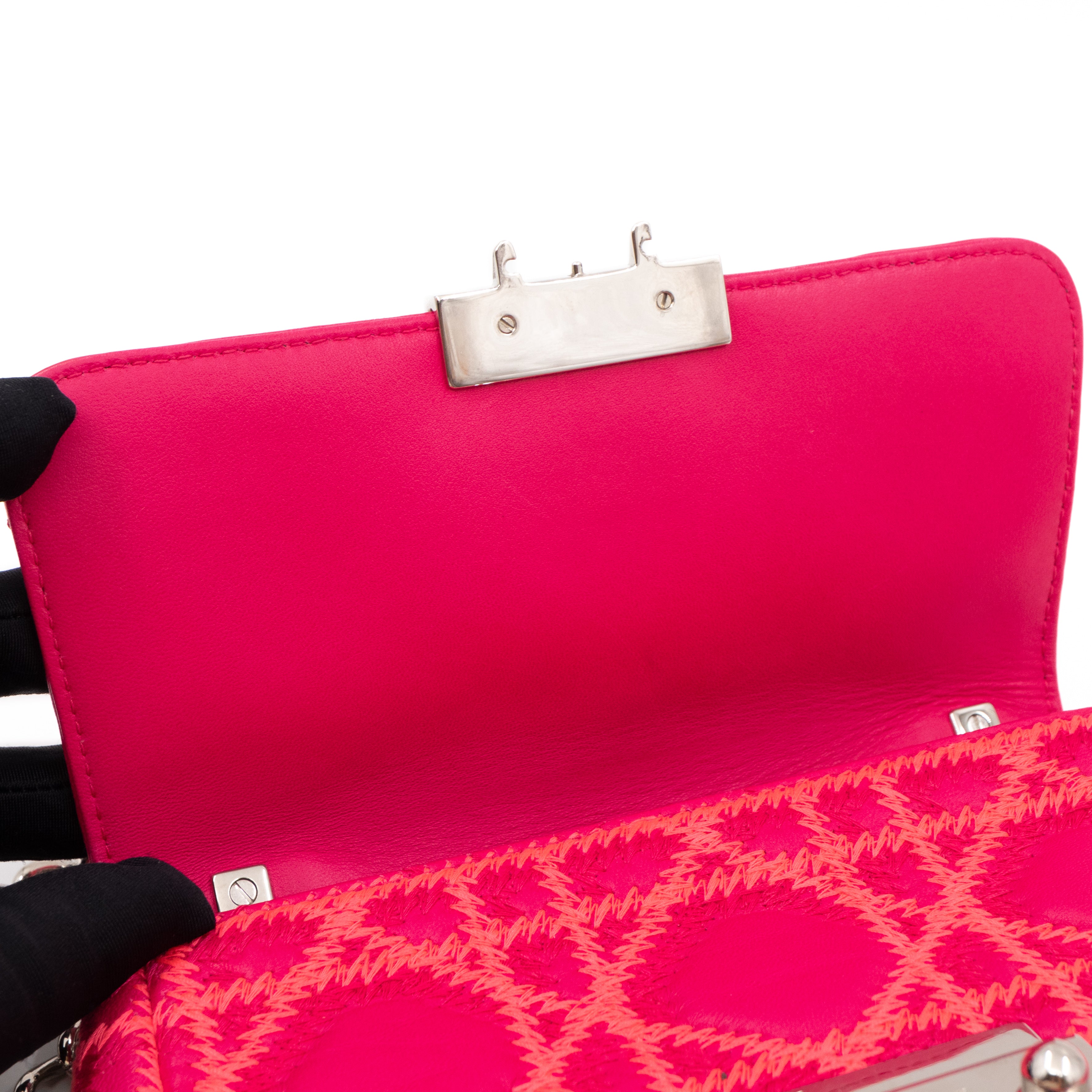 Miss Dior Small Embroidered Pink Leather