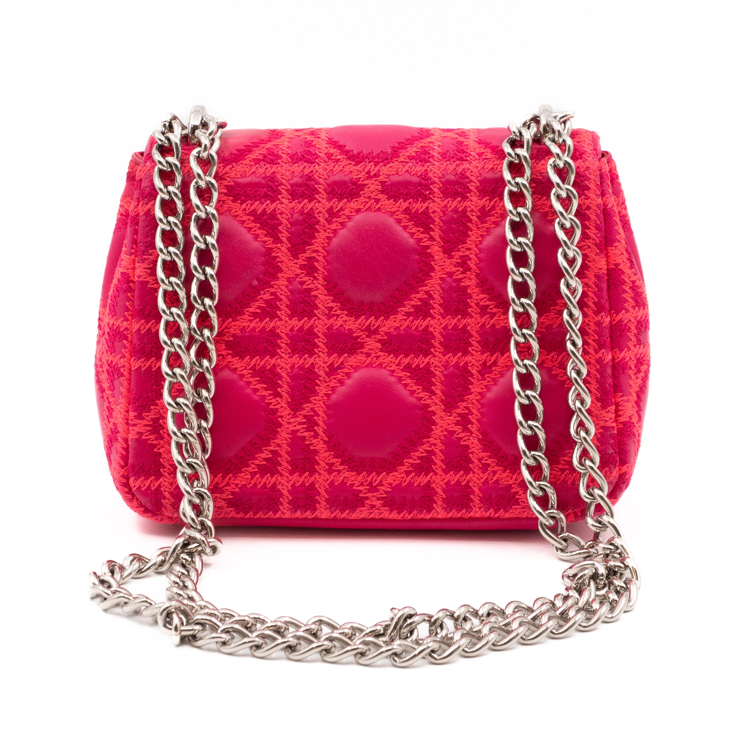 Miss Dior Small Embroidered Pink Leather