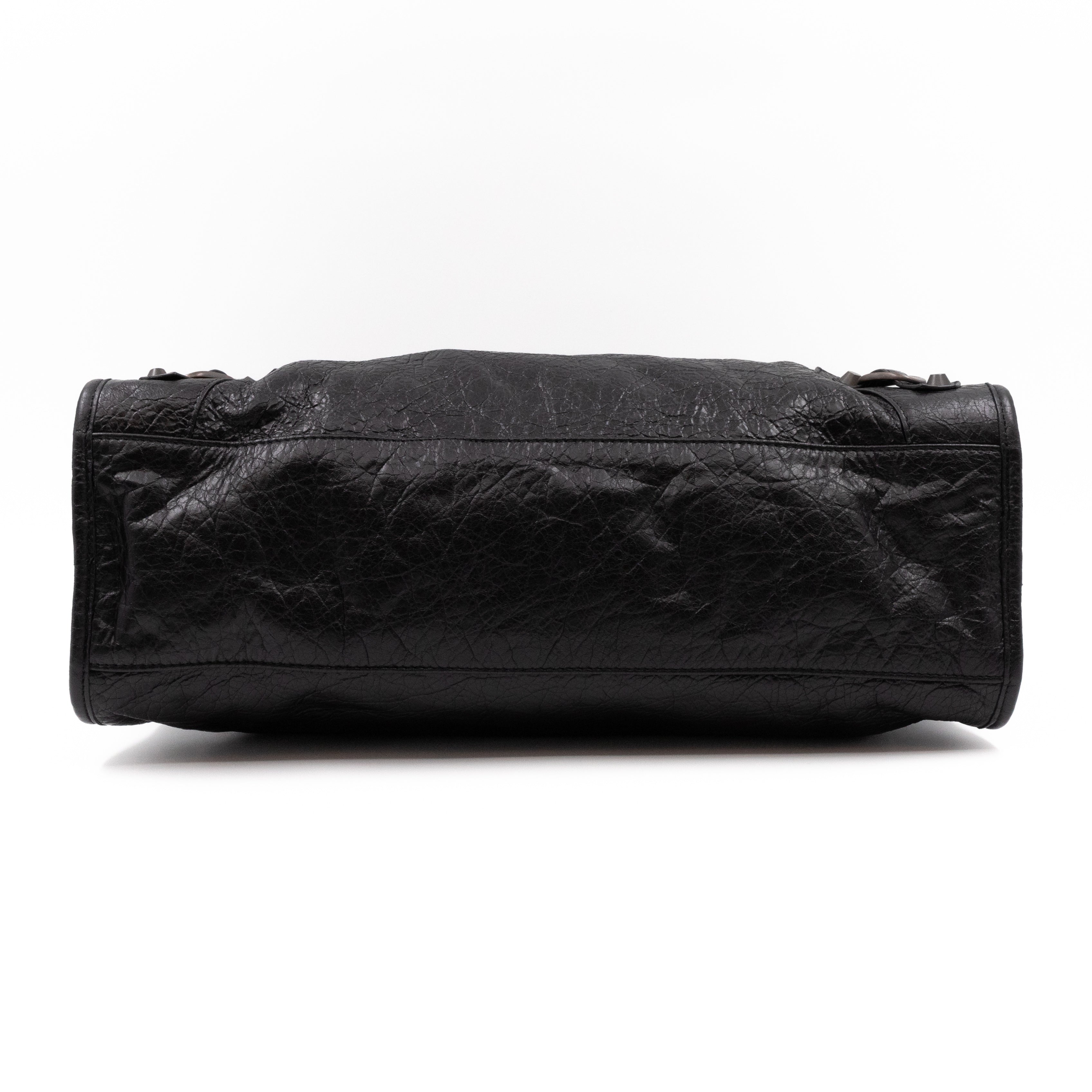 Classic City AJ Bag Logo Strap Black Leather