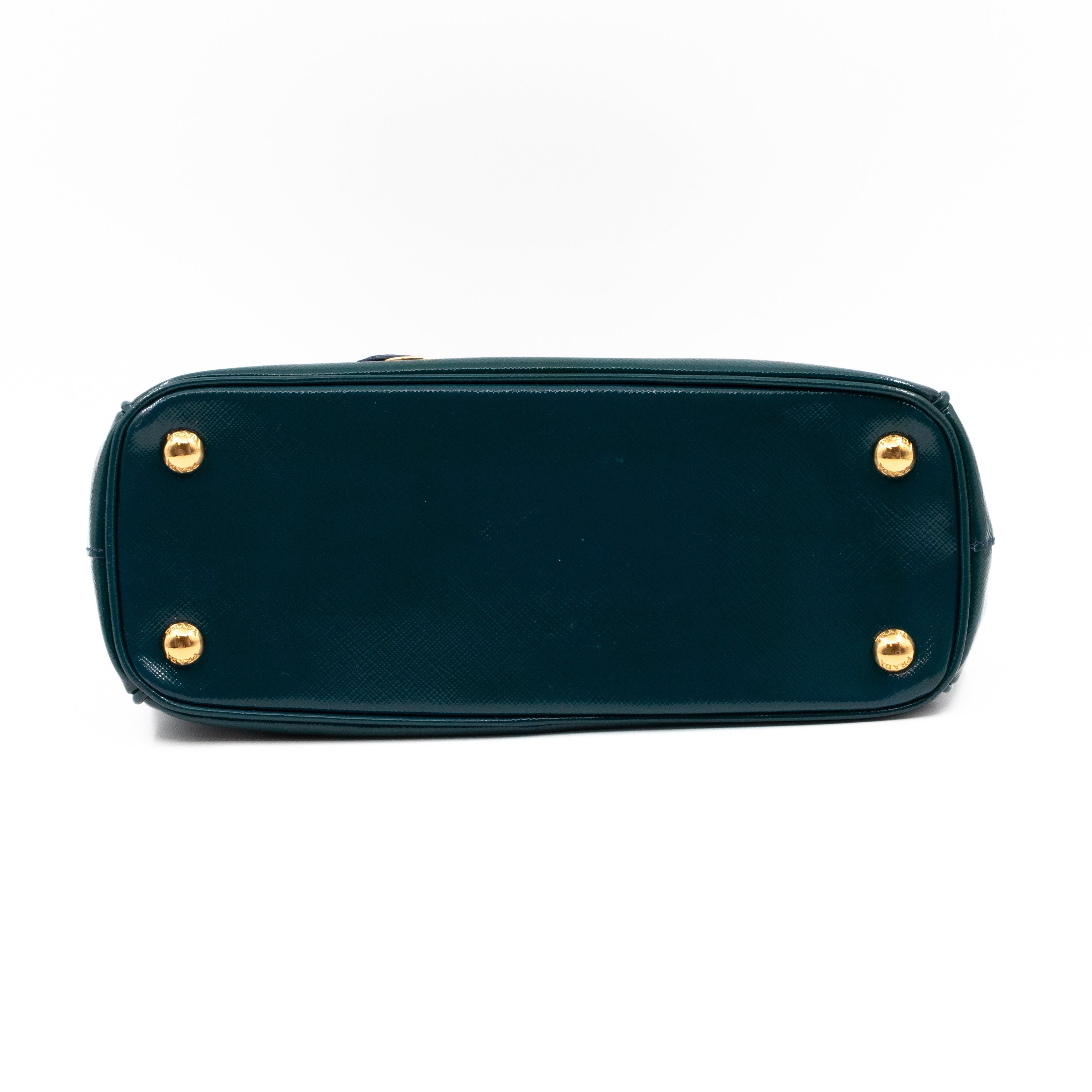 Galleria Small Double Zip Cobalto Saffiano Vernice
